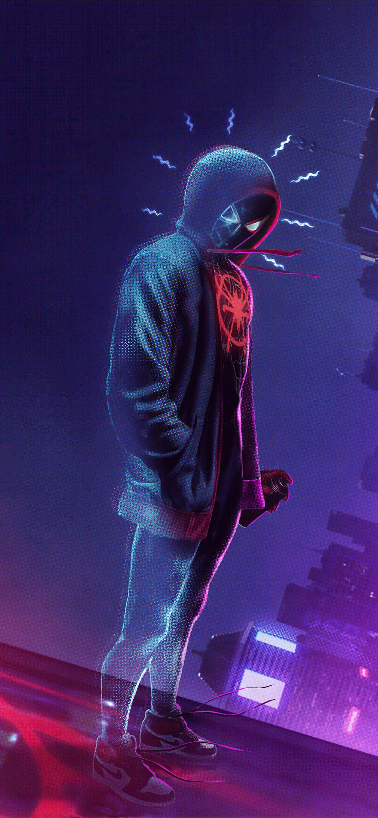 Spider Man Hoodie Miles Morales iPhone Duvar Kağıdı