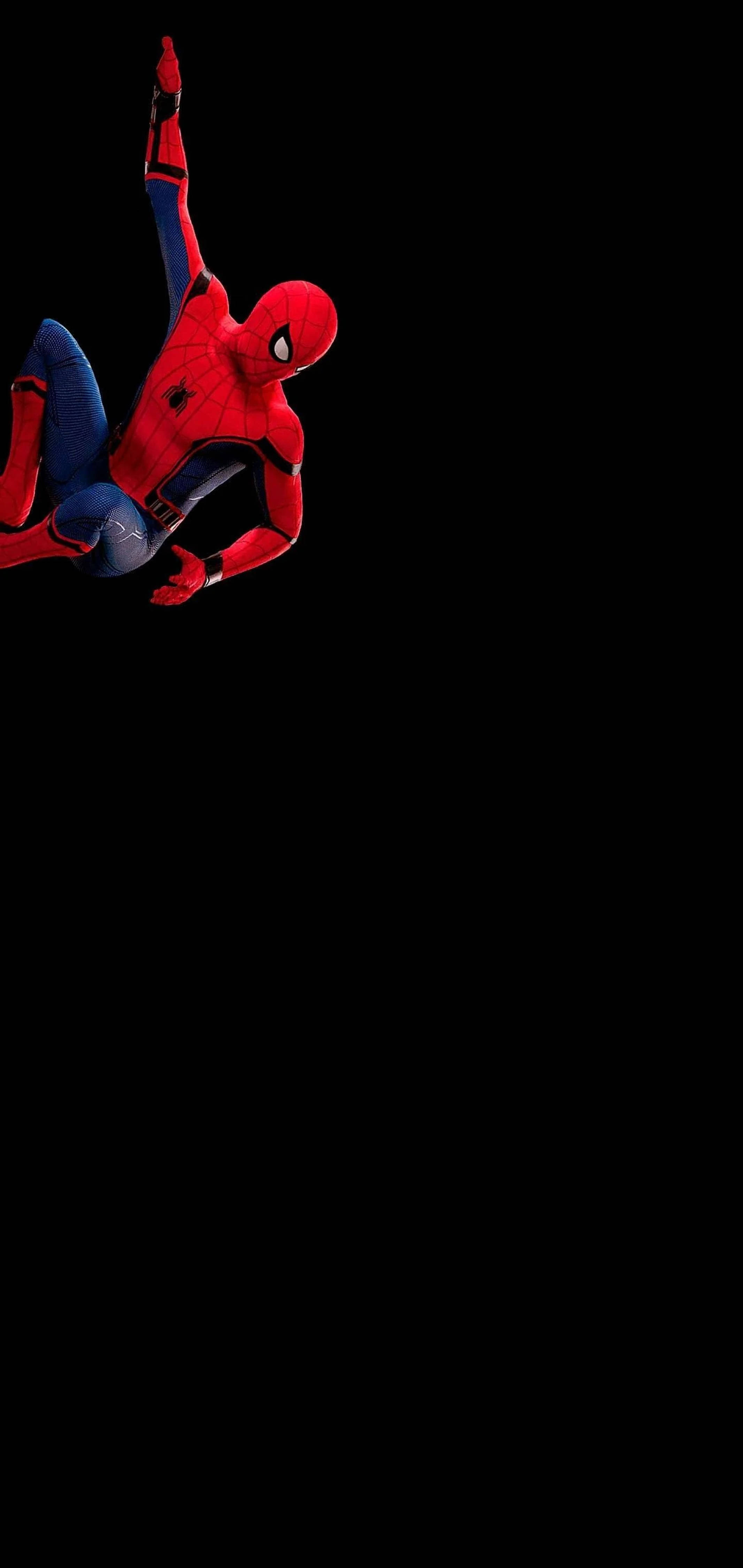 Spiderman Siyah Zemin Üzerinde Punch Hole 4K Duvar Kağıdı