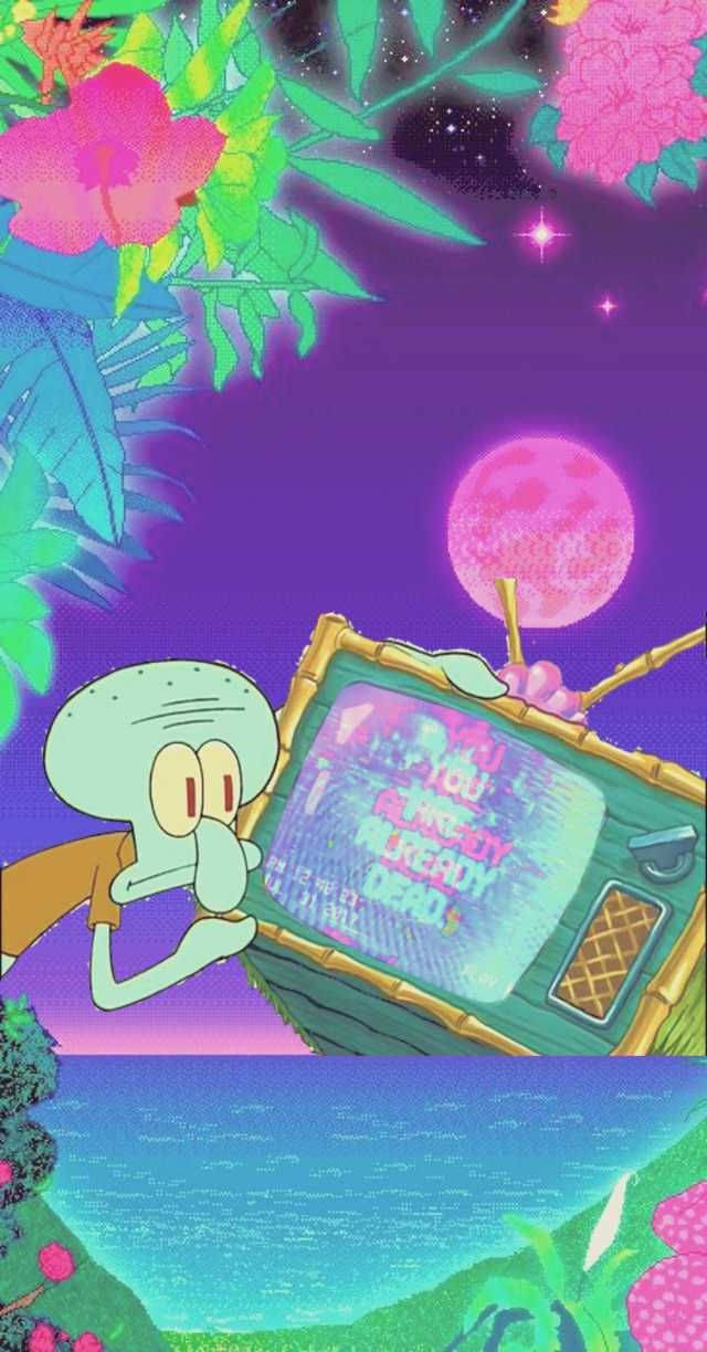 Squidward Trippy Estetiği Duvar Kağıdı