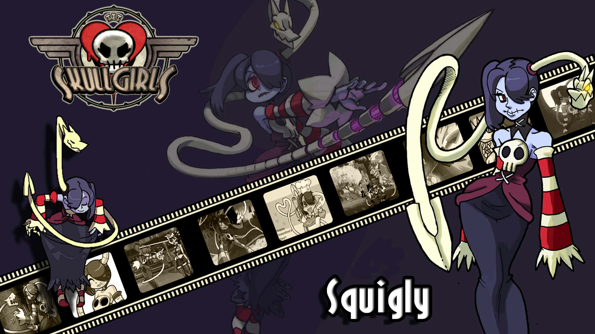 Squigly Skullgirls Film Şeridi Duvar Kağıdı