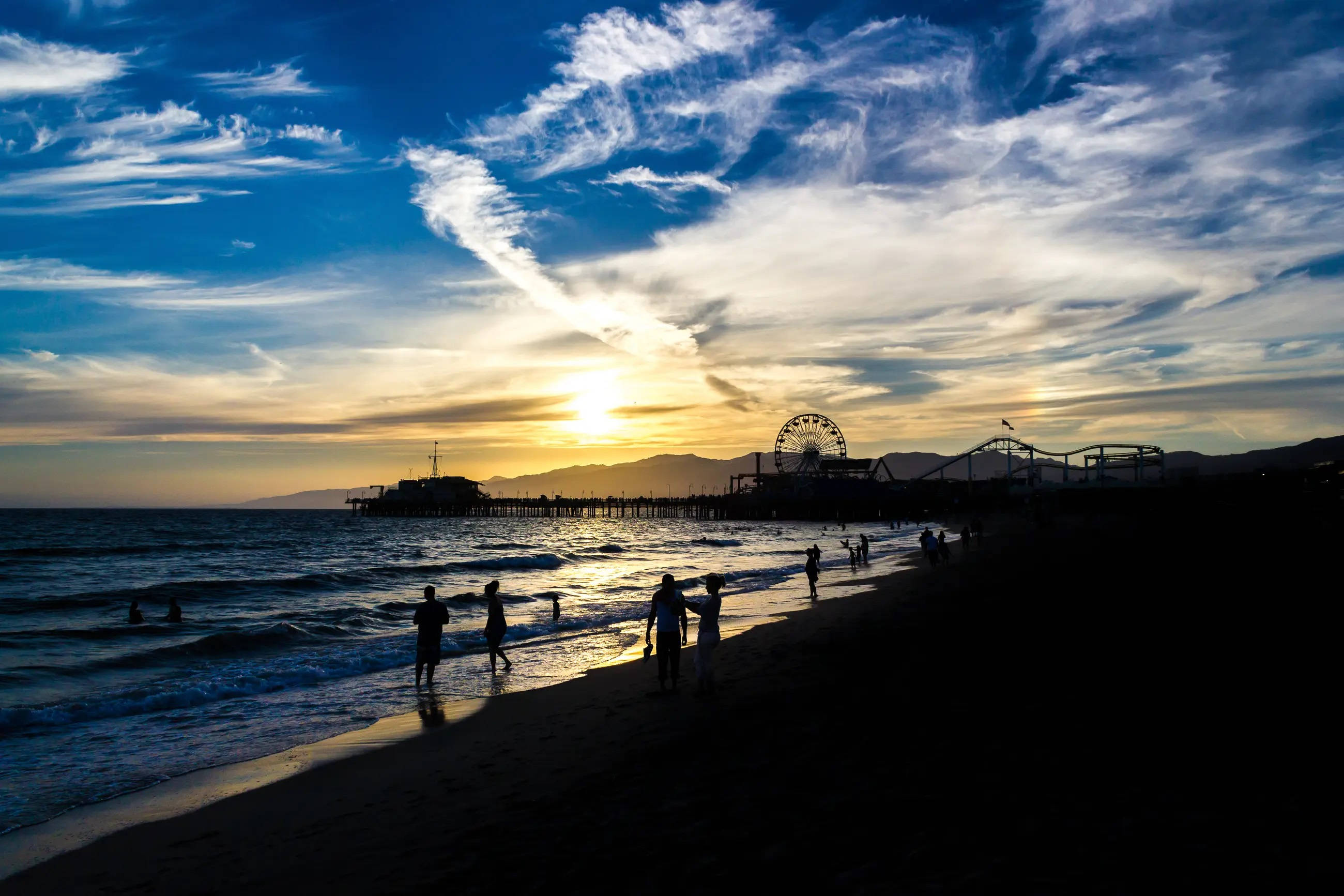 Sta. Monica Los Angeles Gün Batımı Duvar Kağıdı