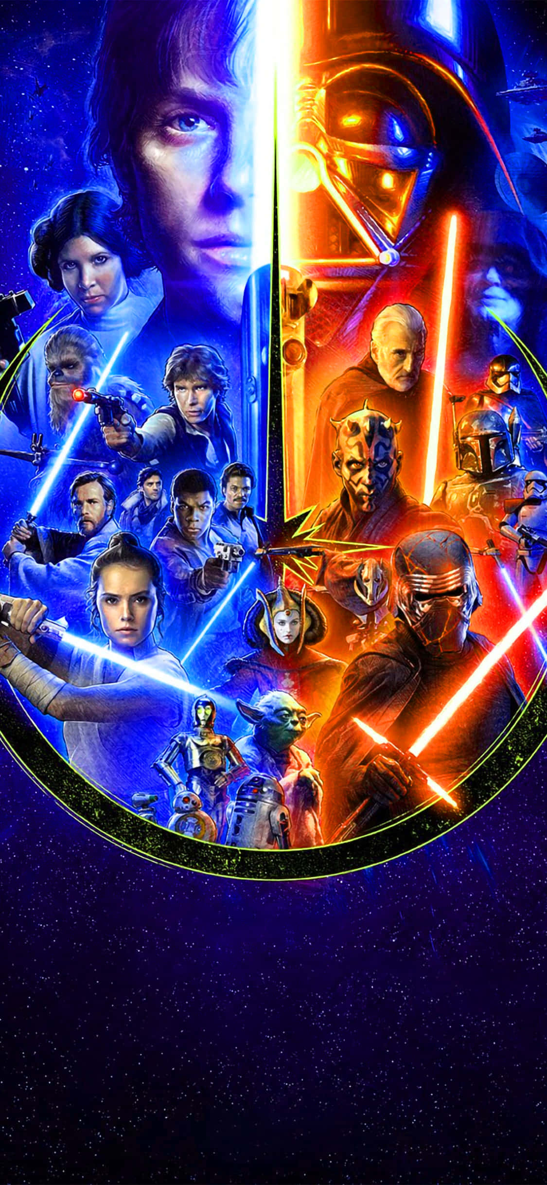 Star Wars Aydınlık ve Karanlık Güç Arka Planı Duvar Kağıdı