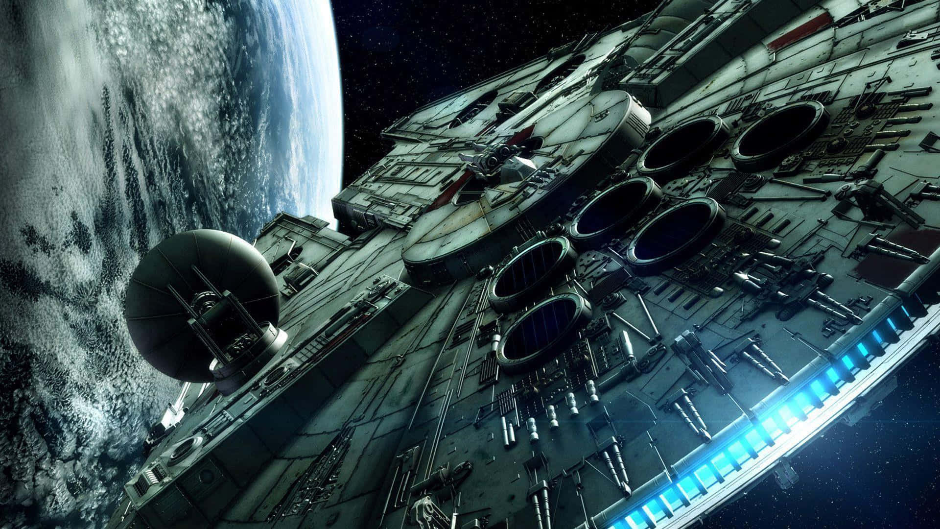 Star Wars Millennium Falcon Gezegen Üzerinde Resmi Duvar Kağıdı