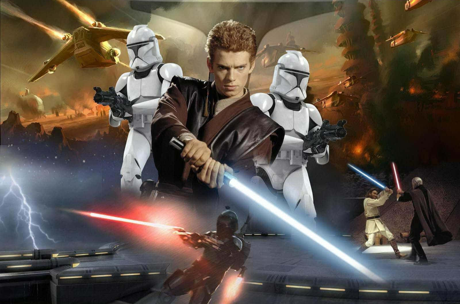 Star Wars Prequel Üçlemesi Kolaj Resmi Duvar Kağıdı