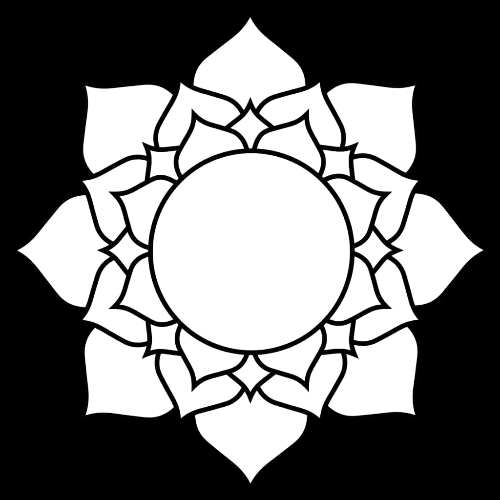 Stilize Lotus Çiçeği Anahattı Duvar Kağıdı