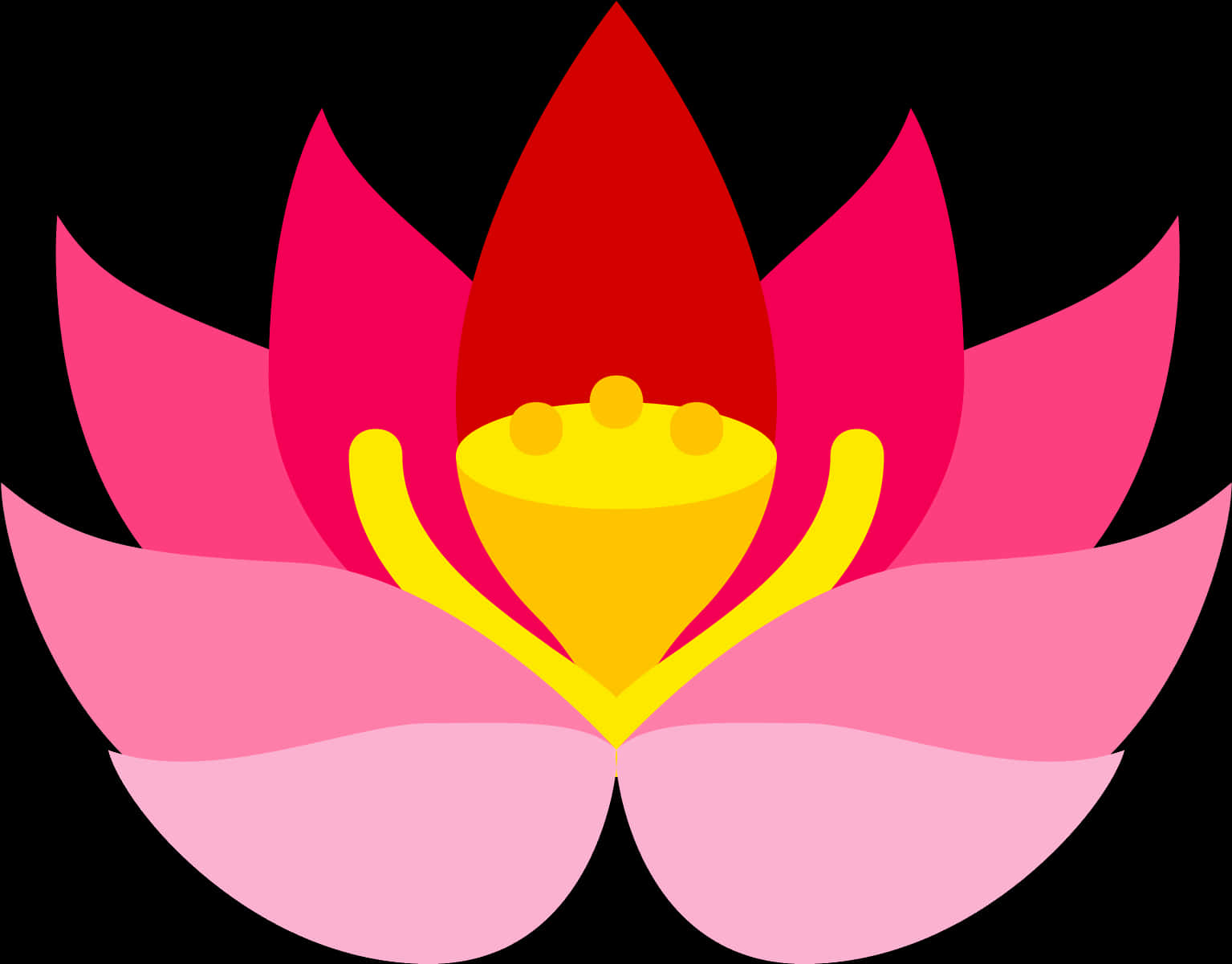 Stilize Lotus Çiçeği İllüstrasyonu Duvar Kağıdı