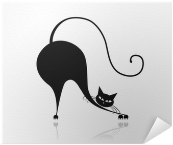 Stilize Siyah Kedi Sanatı Duvar Kağıdı