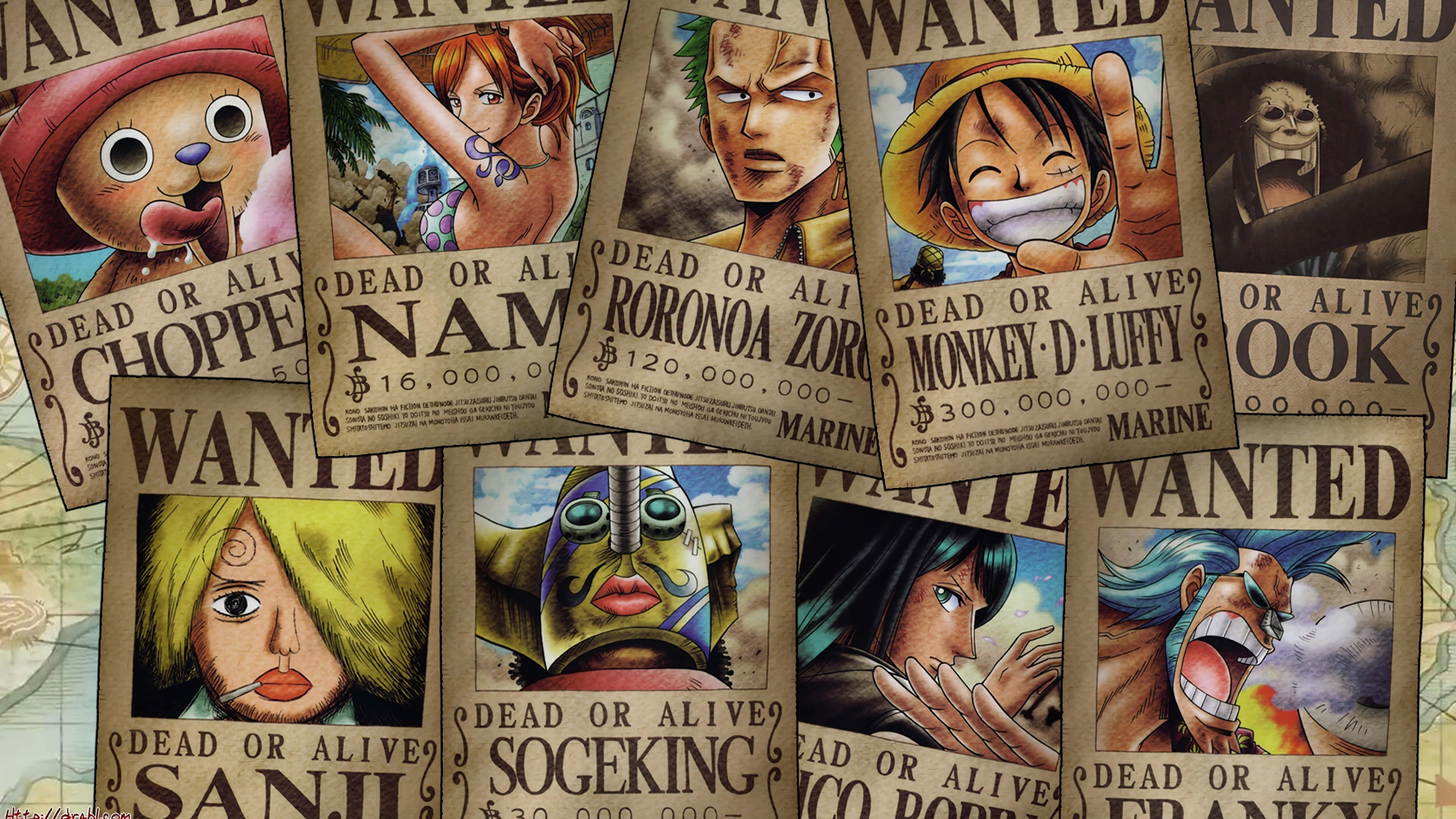Straw Hat Pirates Wanted Posterleri Duvar Kağıdı