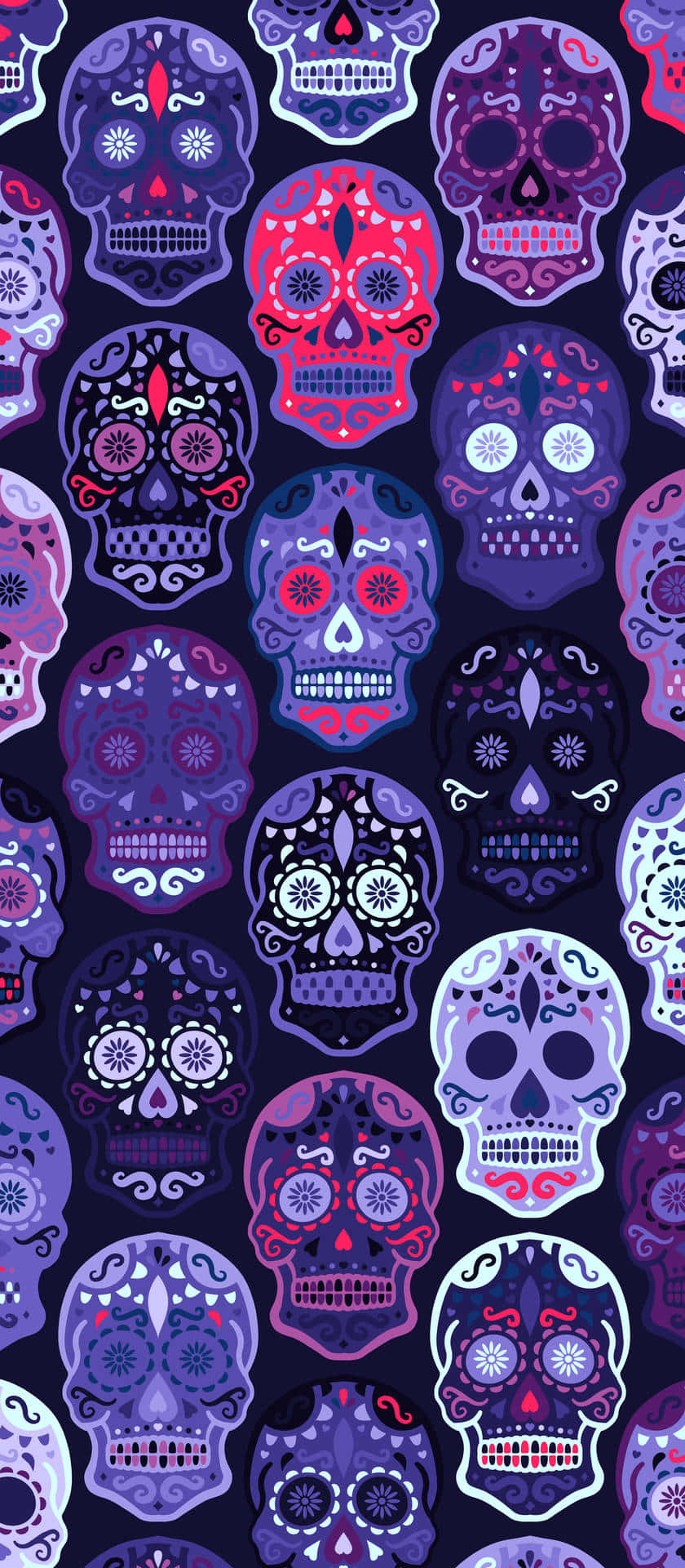 Stylish Sugar Skull Phone Duvar Kağıdı
