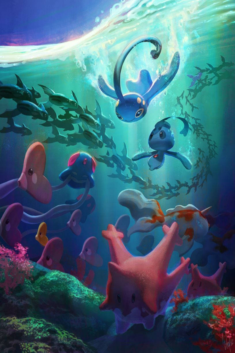 Sualtı Manaphy Su Tipi Pokemon Duvar Kağıdı