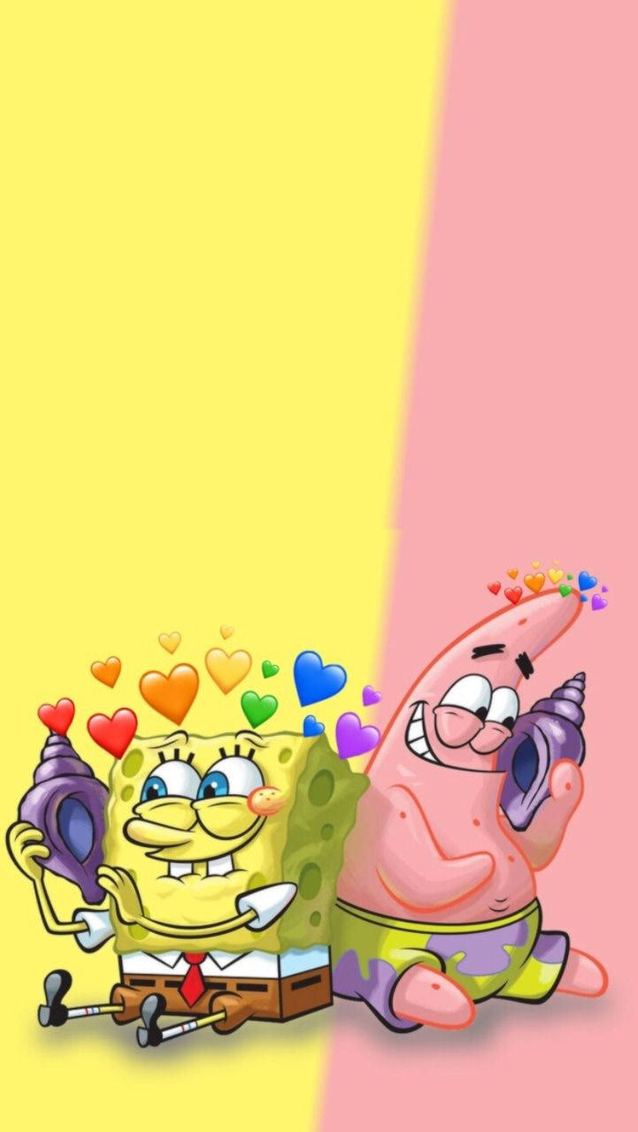 SüngerBob ve Patrick Telefonda Duvar Kağıdı