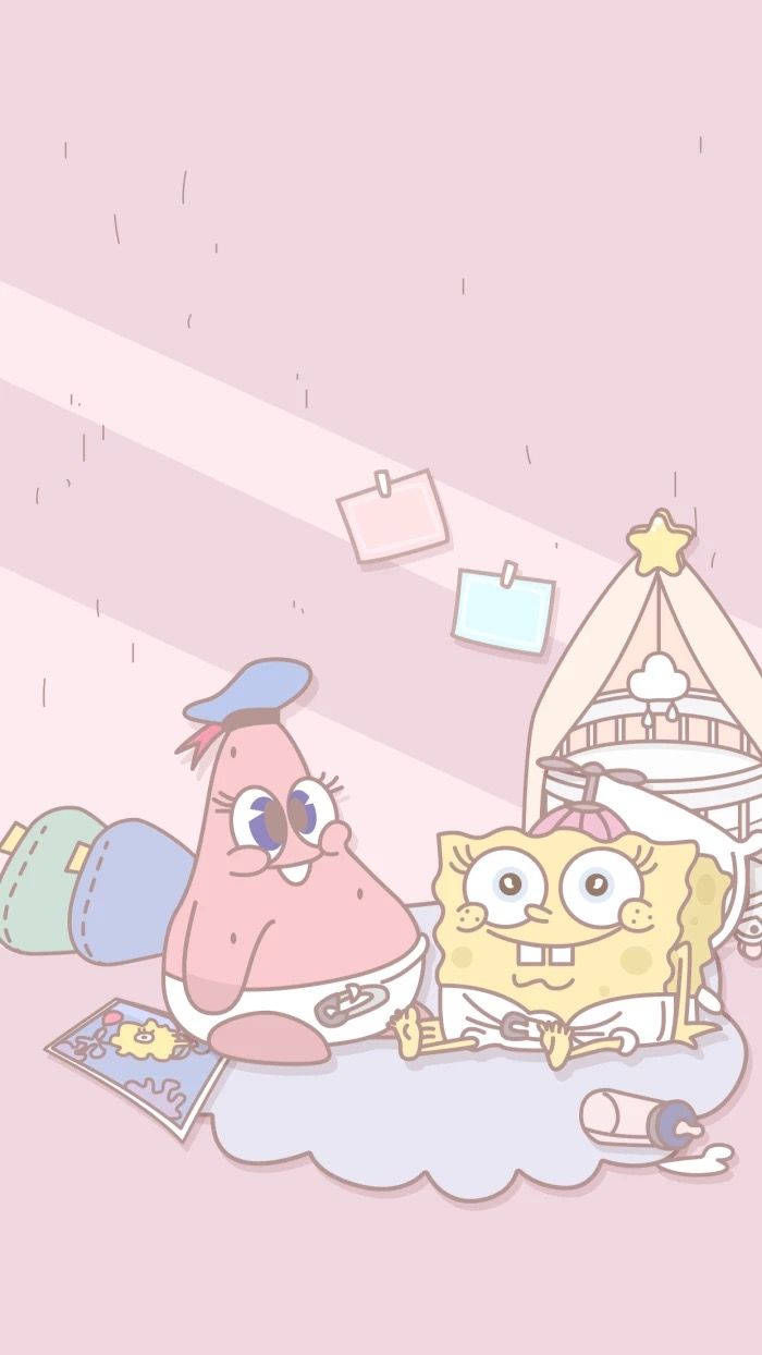 SüngerBob ve Patrick Yumuşak Estetik Duvar Kağıdı