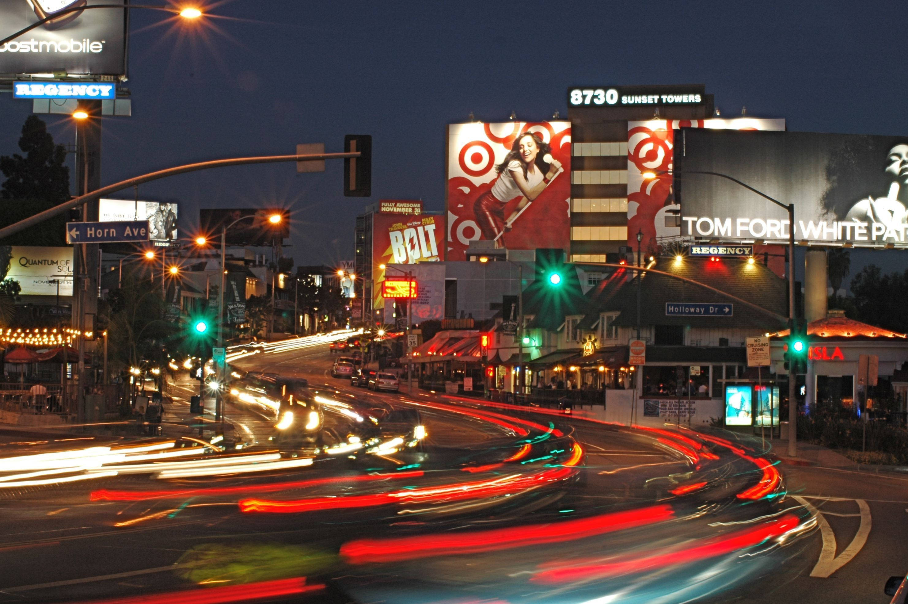 Sunset Boulevard Uzun Pozlama Duvar Kağıdı