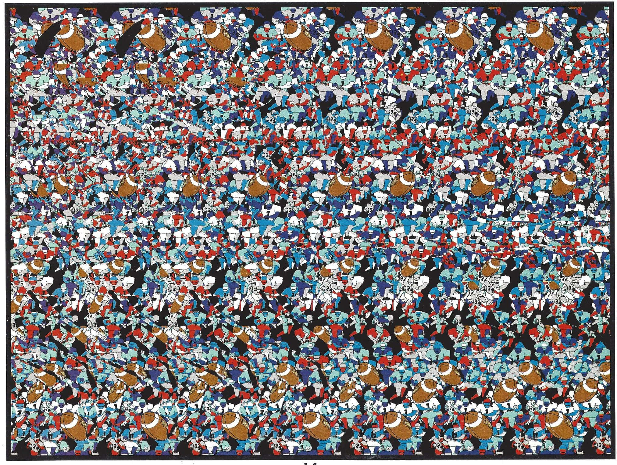 Süper Kase Futbol Sihirli Göz 3D Stereogram Resmi Duvar Kağıdı