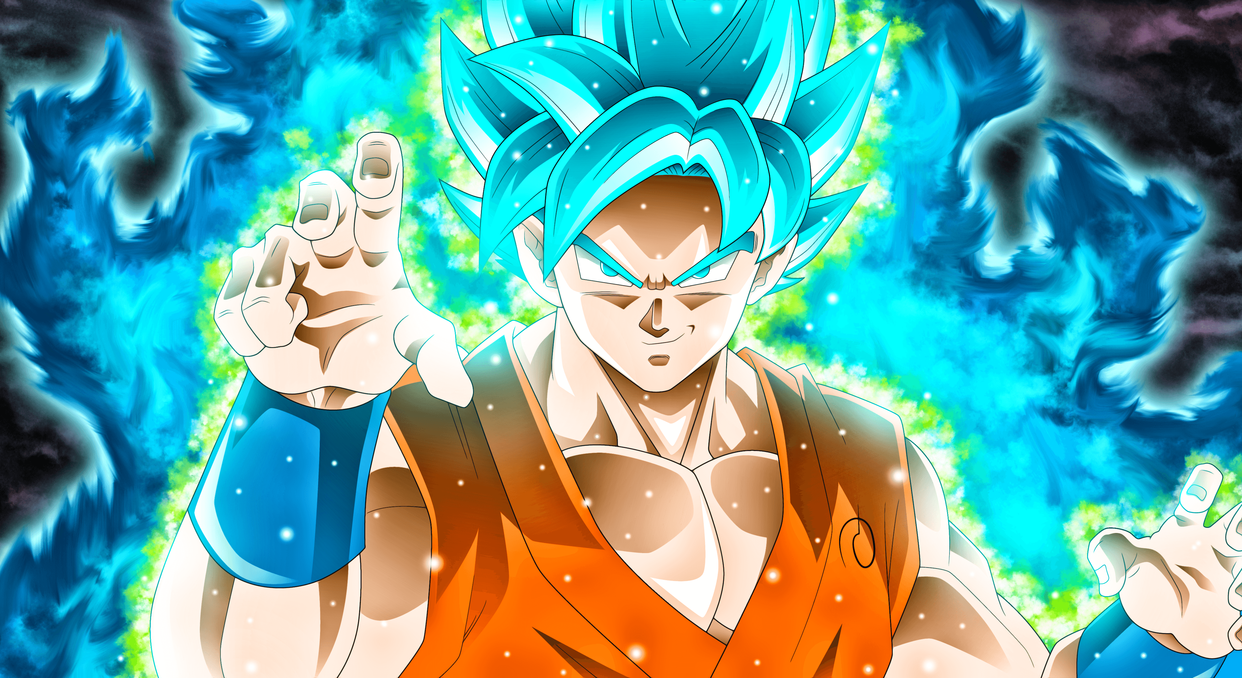 Super Saiyan Mavi Goku Güçleniyor Duvar Kağıdı
