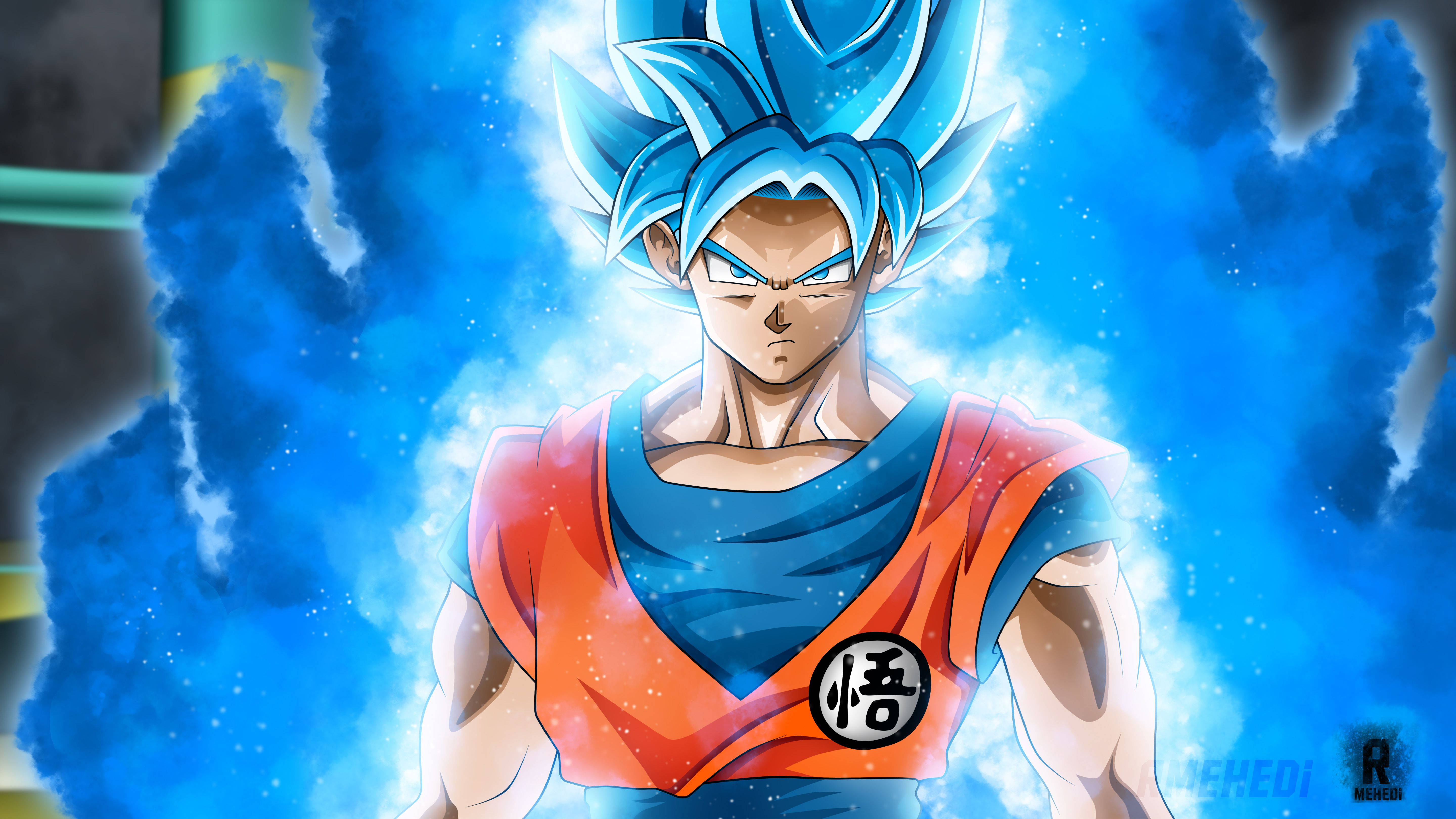 Süper Saiyan Mavi Goku tüm gücünü serbest bırakıyor Duvar Kağıdı
