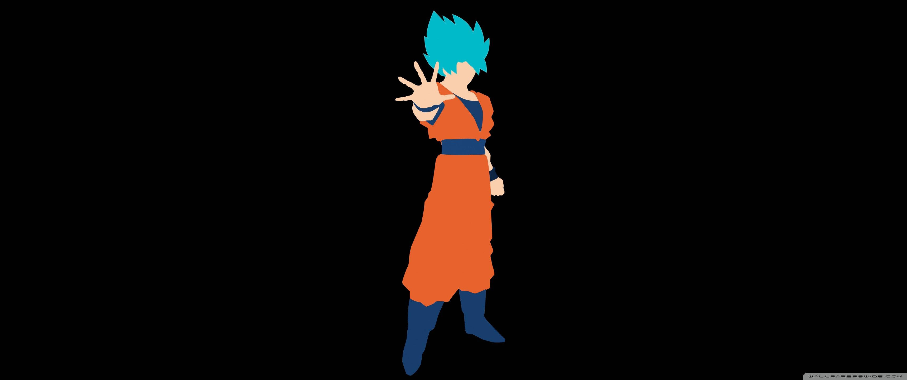 Süper Saiyan Mavisi Formunda Güçle Yüklenmiş Bir Goku Duvar Kağıdı