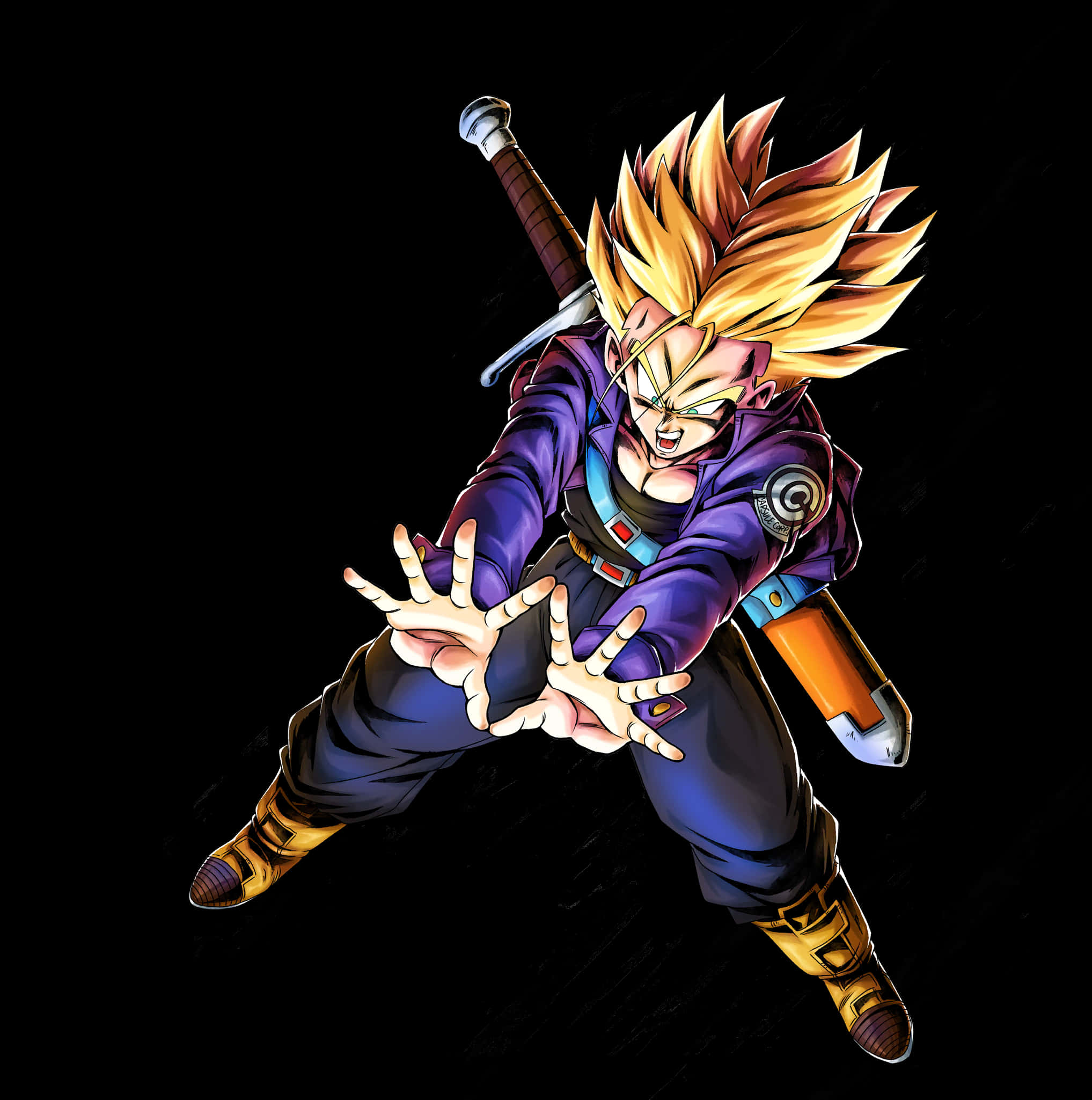 Süper Saiyan Trunks Enerji Hazırlığı Duvar Kağıdı