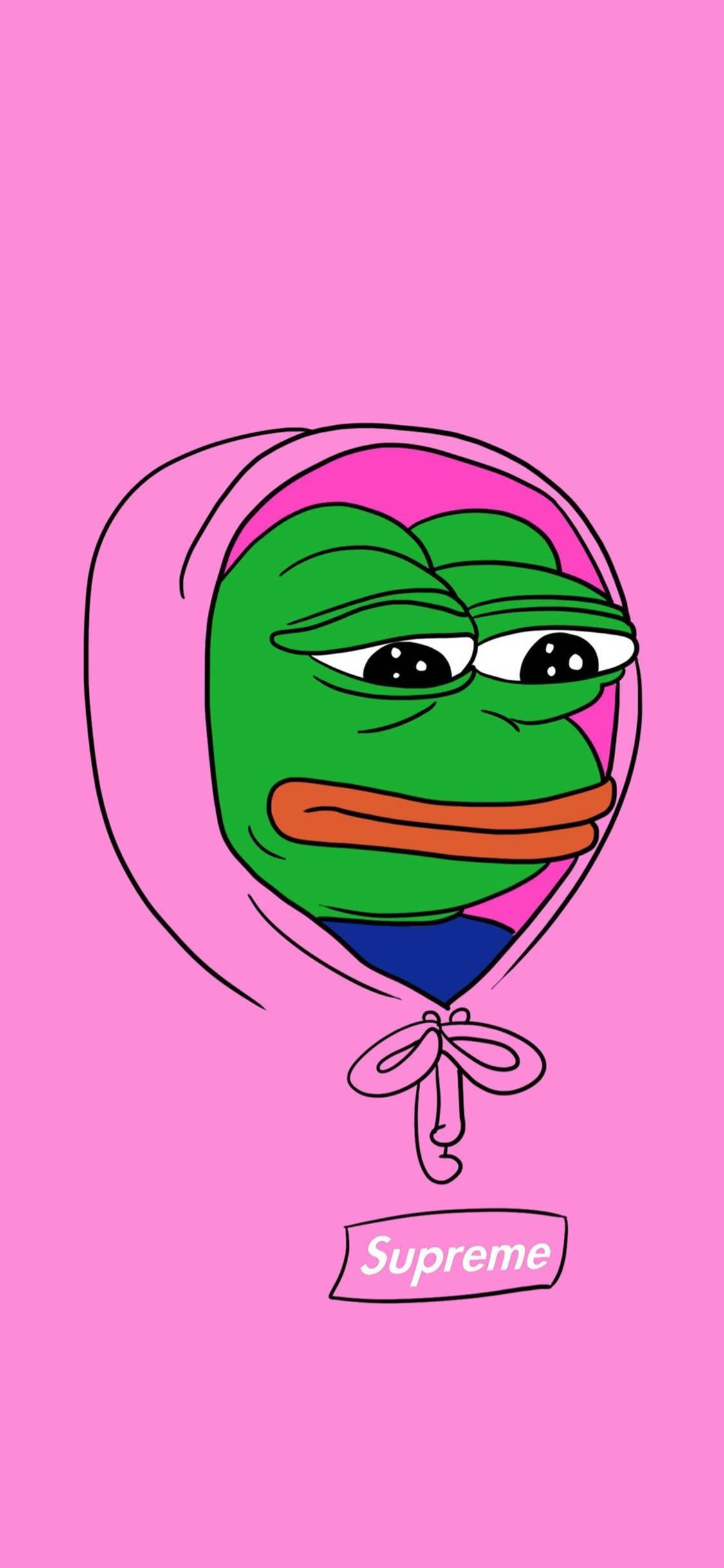 Supreme'li Pepe Kurbağa Duvar Kağıdı