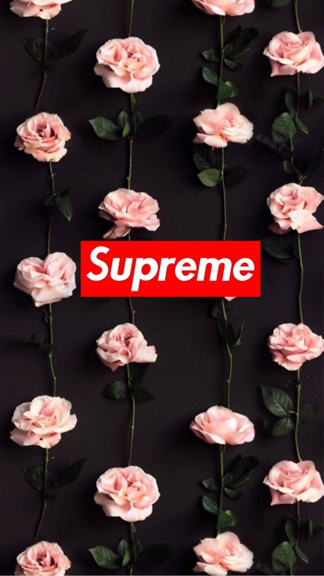 Supreme Pembe Çiçekler Şirin iPhone Duvar Kağıdı