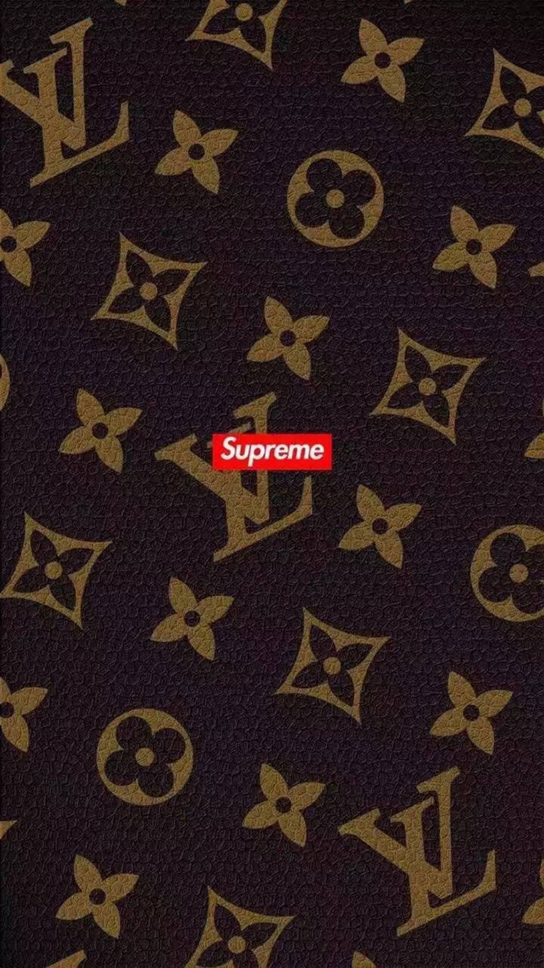 Supreme ve Louis Vuitton Deri Telefon Duvar Kağıdı