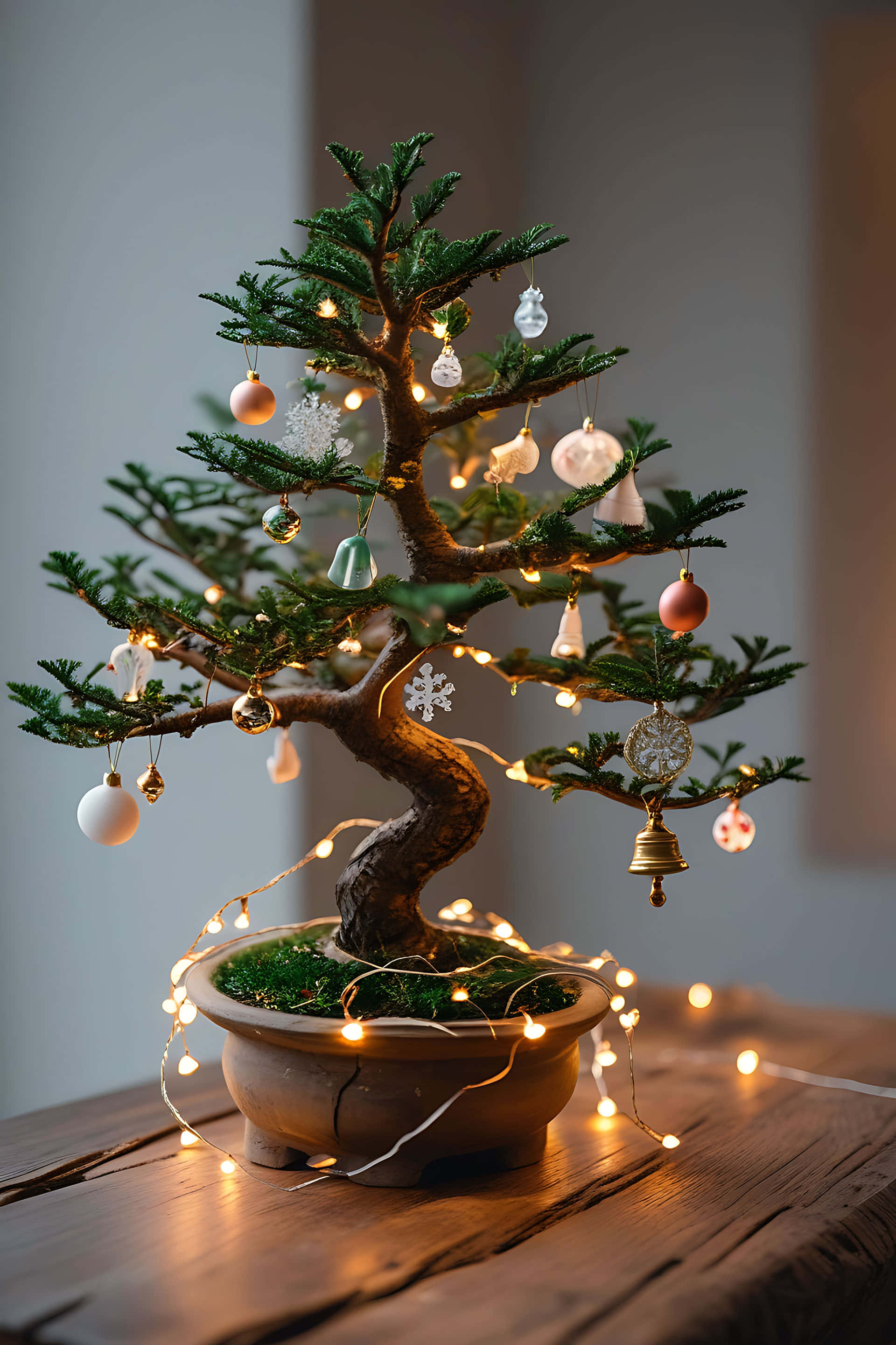 Süslü minyatür noel ağacı Duvar Kağıdı