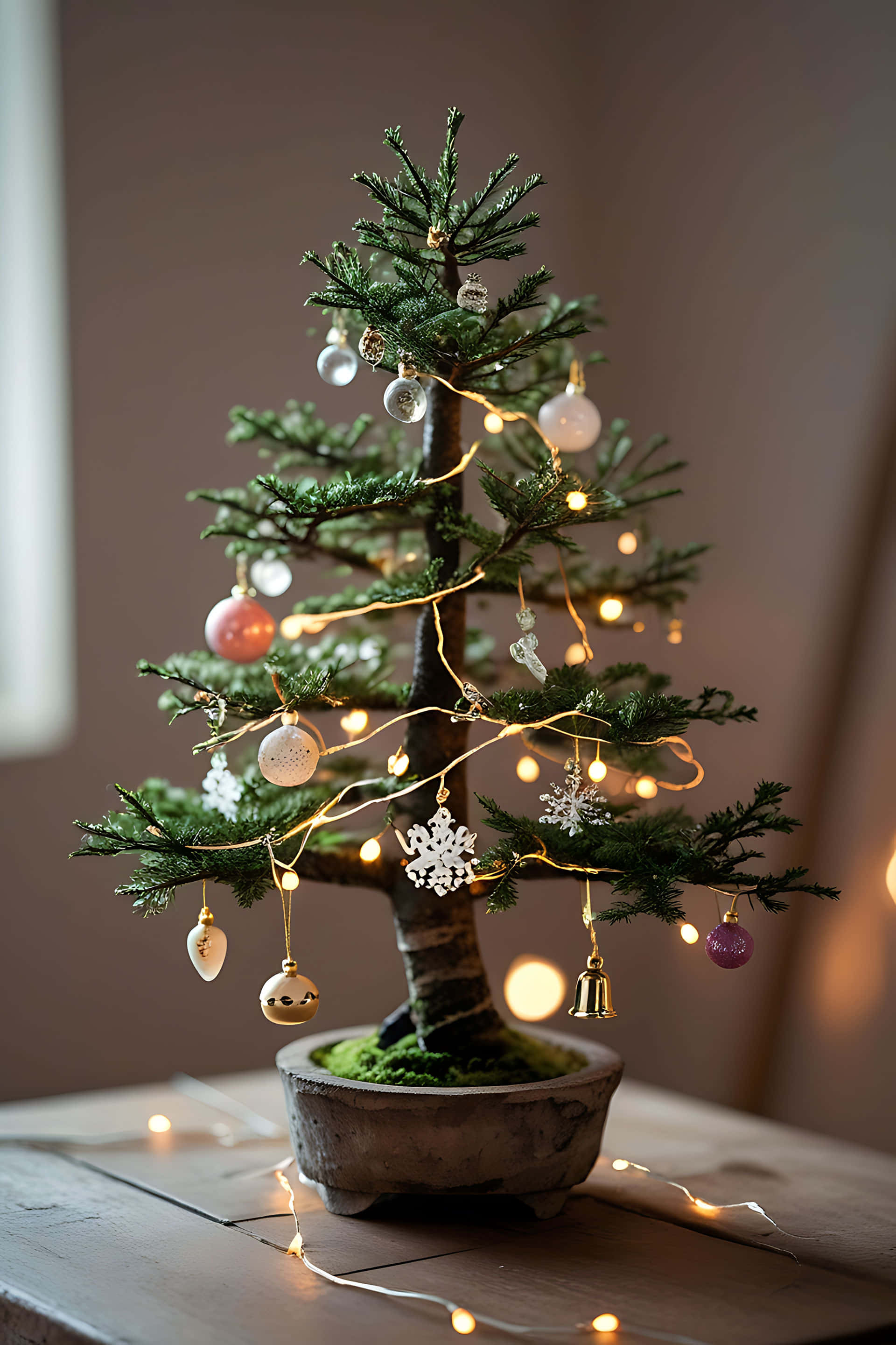 Süslü minyatür noel ağacı Duvar Kağıdı