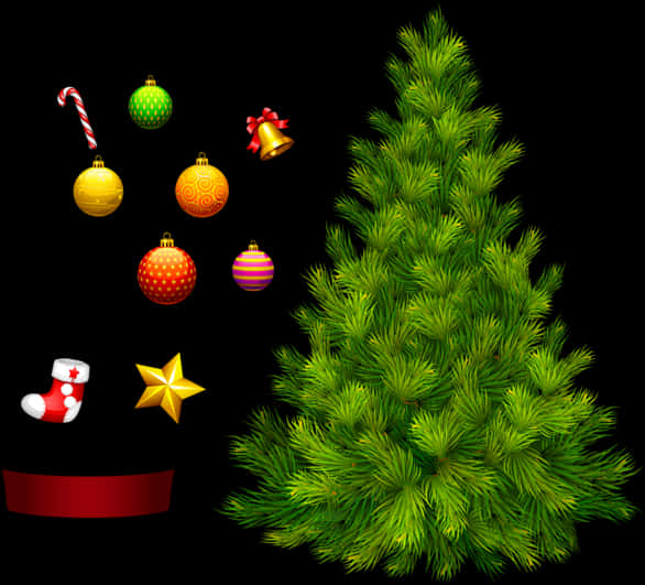 Süssüz Noel Ağacı ve Süslemeleri Duvar Kağıdı