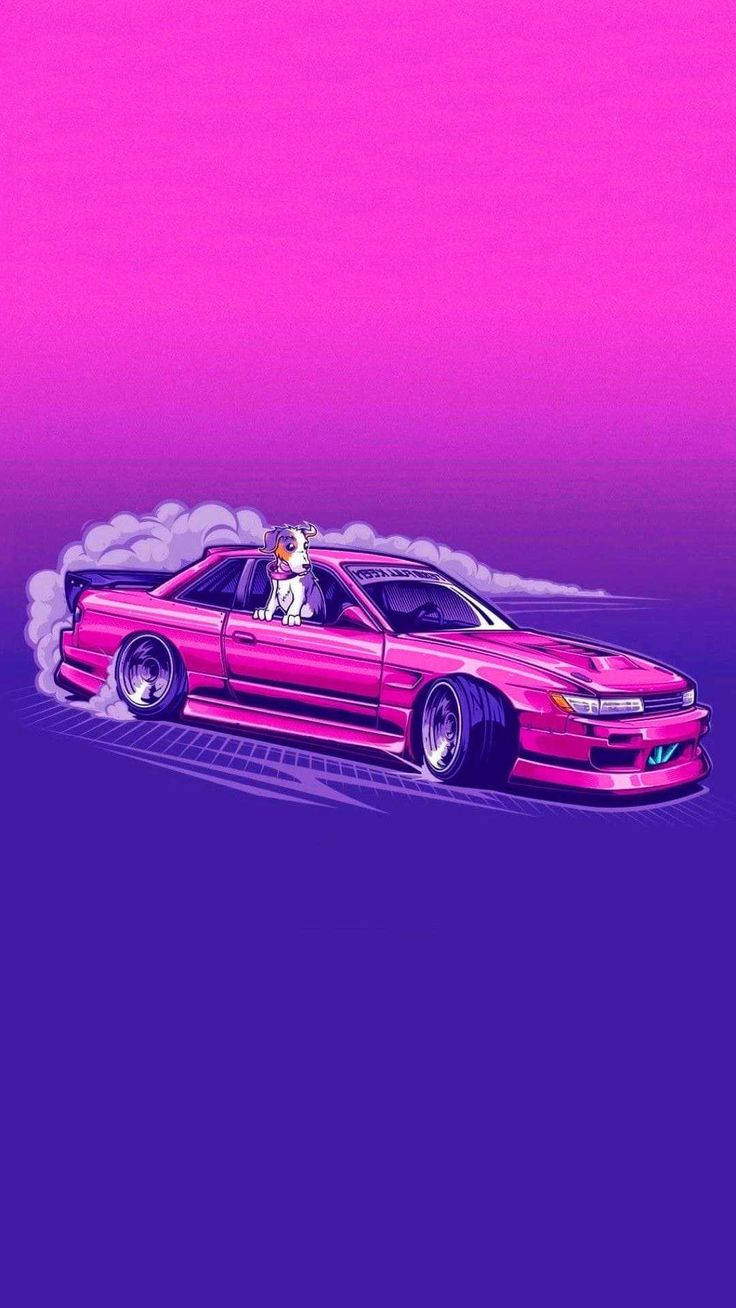 Synthwave JDM Estetik Sanat Duvar Kağıdı