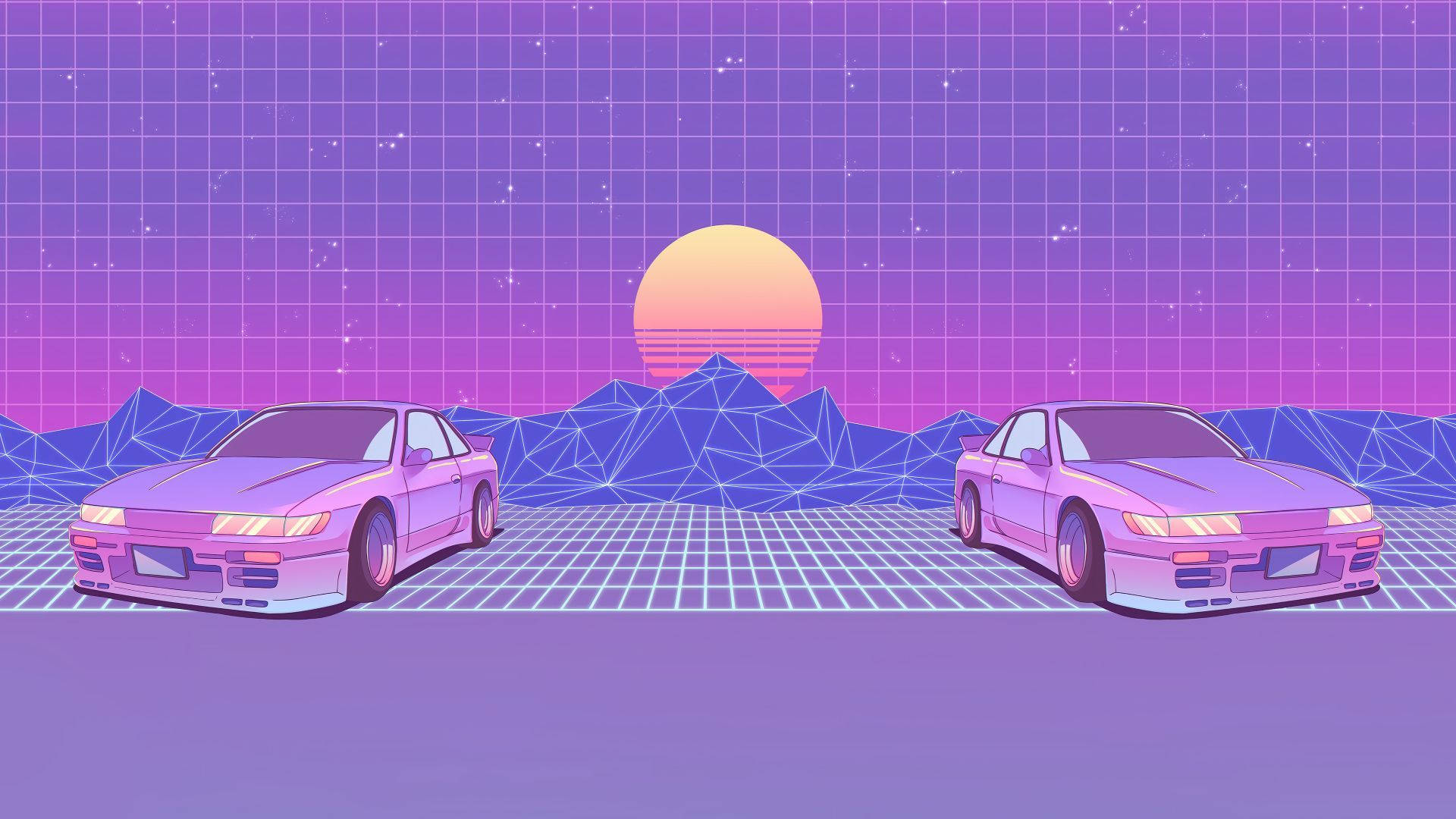 Synthwave JDM Estetiği Duvar Kağıdı