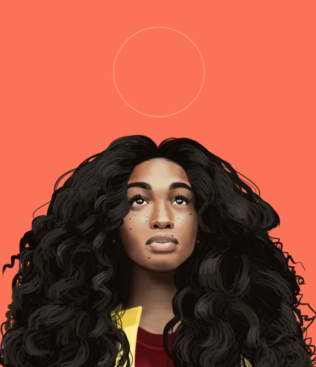 SZA Sanatı Turuncu Estetik Duvar Kağıdı