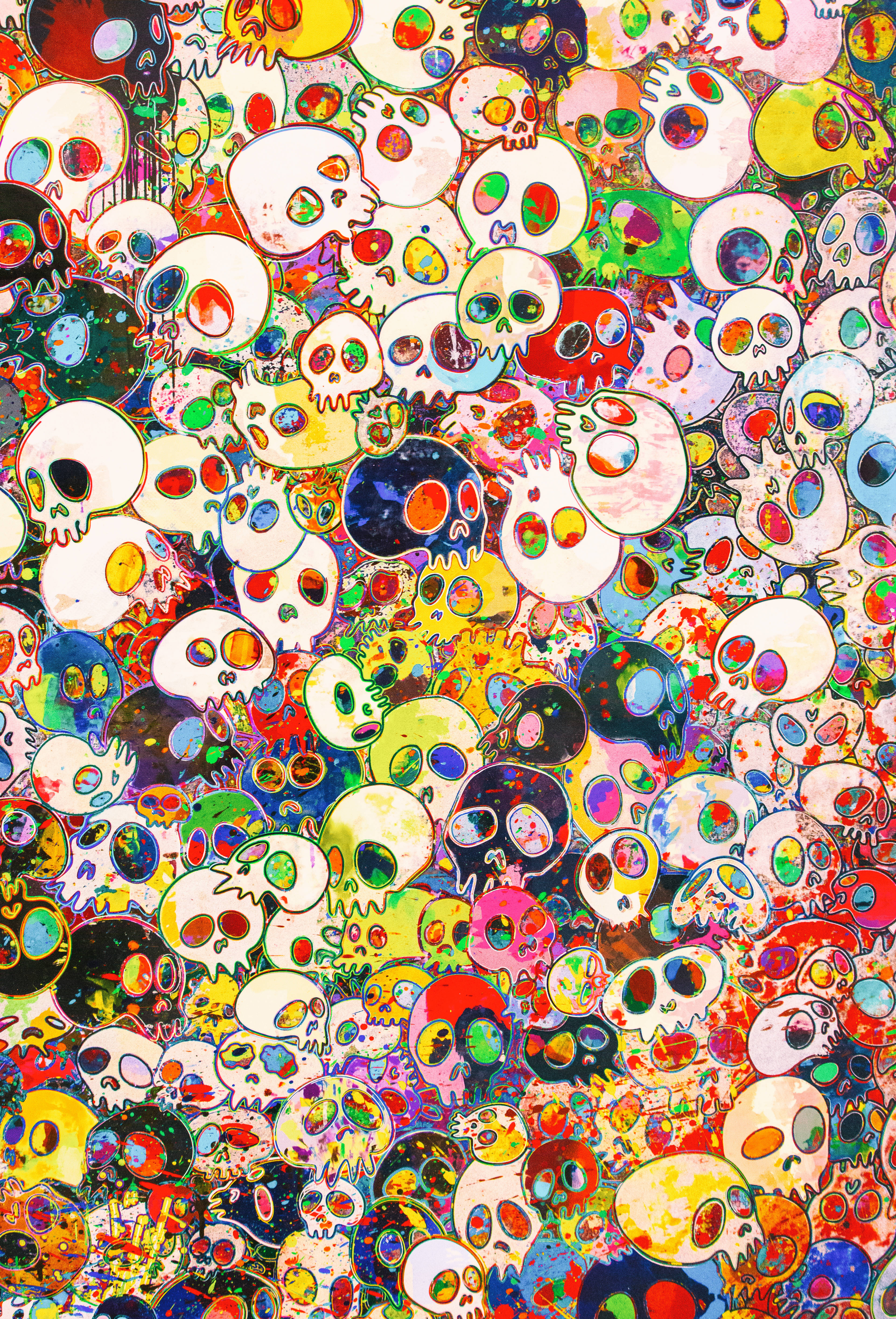 Takashi Murakami Kafatasları Büyük 4K Duvar Kağıdı