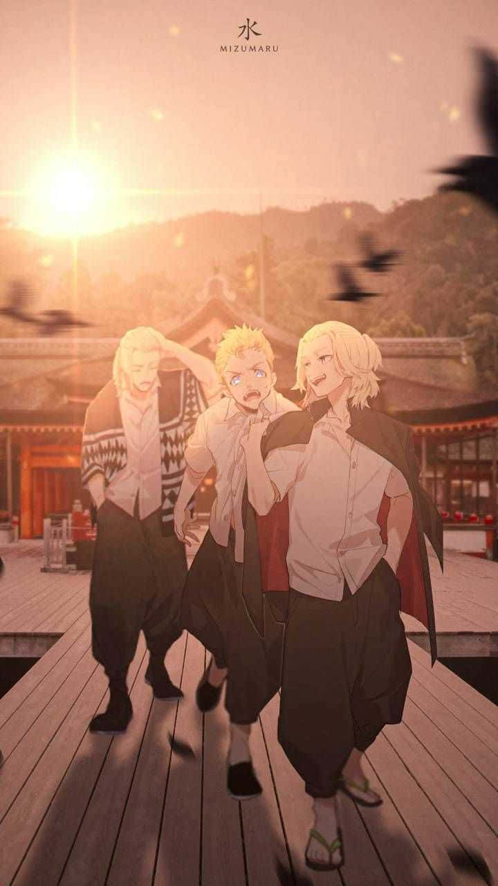 Takemichi, Mikey ve Draken Tokyo Revengers Anime Duvar Kağıdı