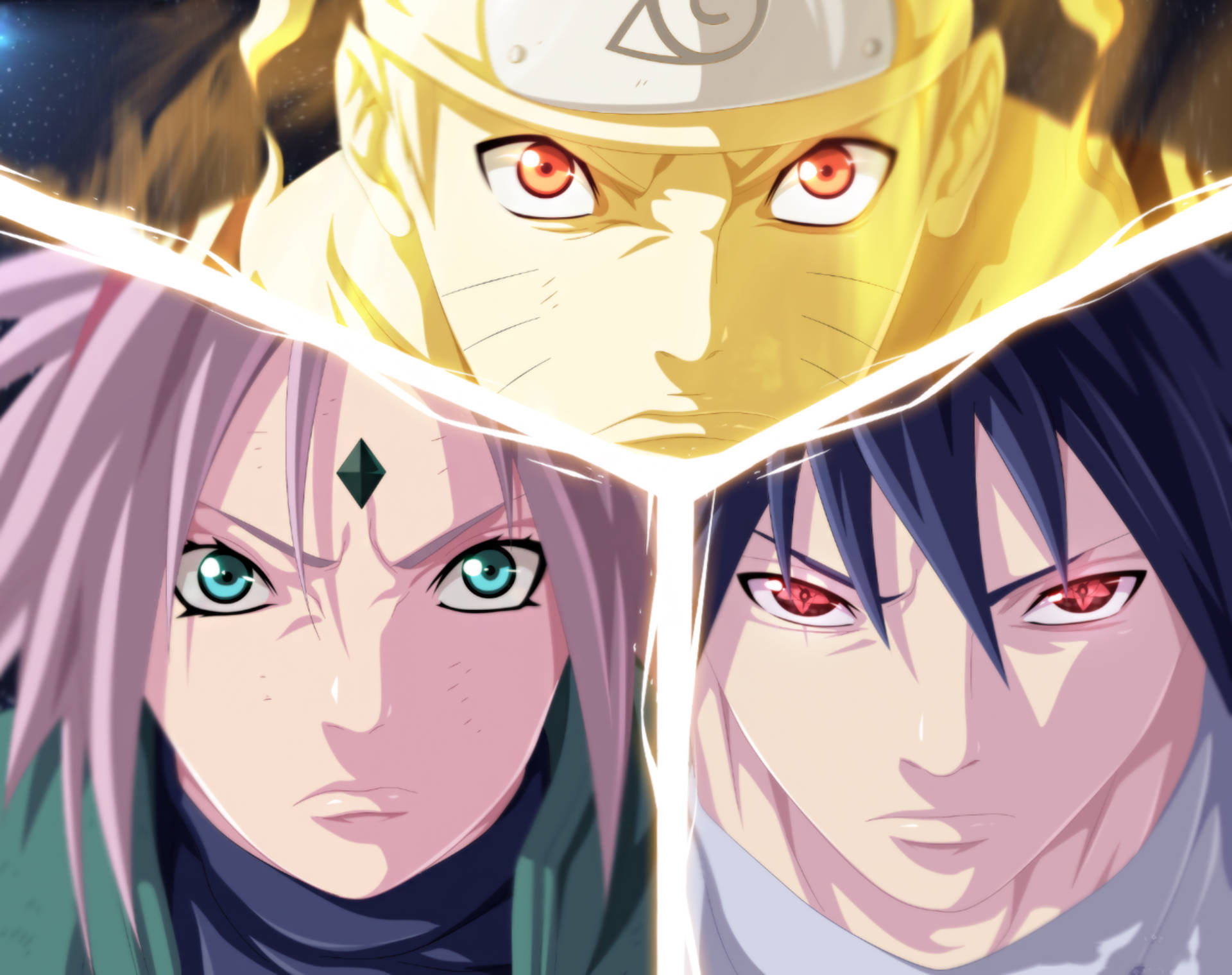 Takım 7 Sakura Naruto ve Sasuke Duvar Kağıdı