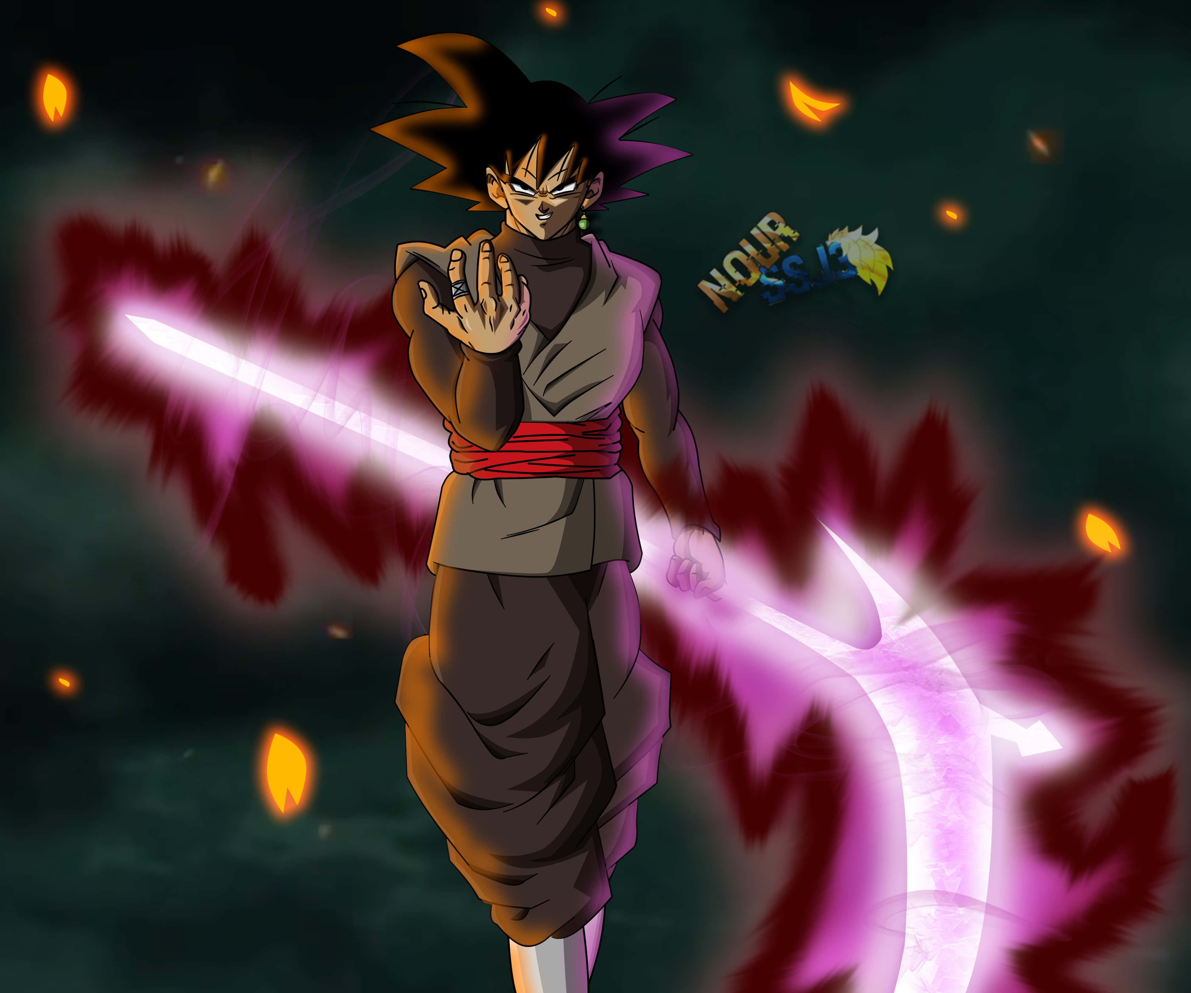 Tam gücüyle tehditkar Goku Black Duvar Kağıdı