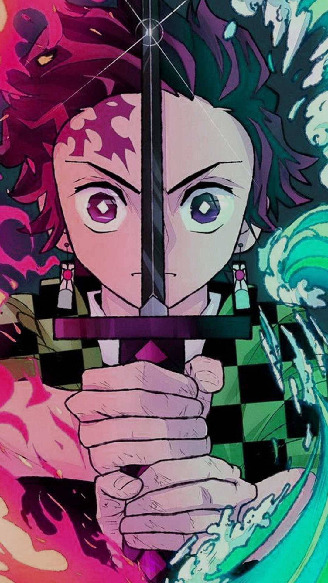 Tanjiro Alın İzi Demon Slayer iPhone Duvar Kağıdı