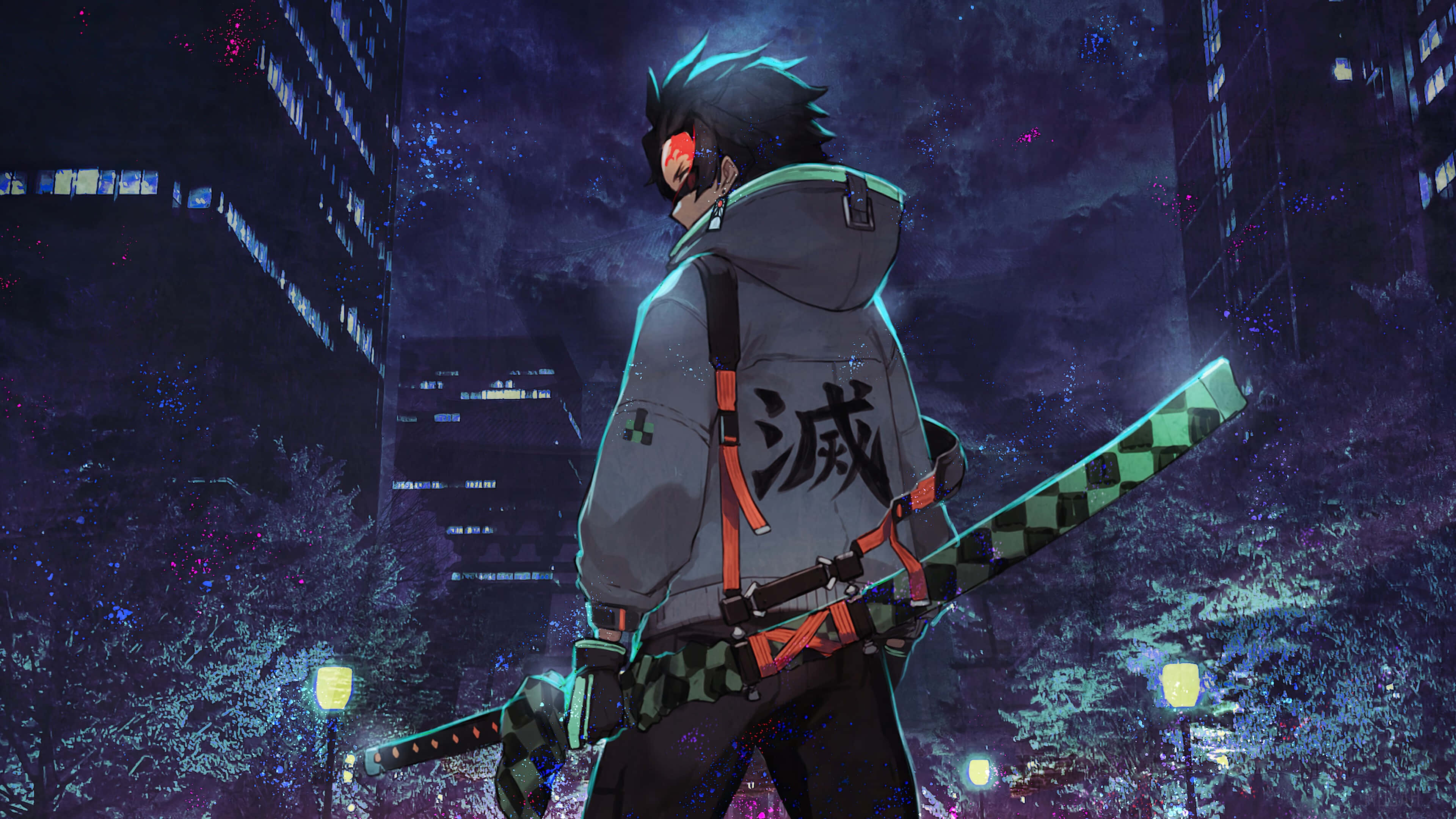 Tanjiro Demon Slayer Anime 4K Arka Plan Duvar Kağıdı