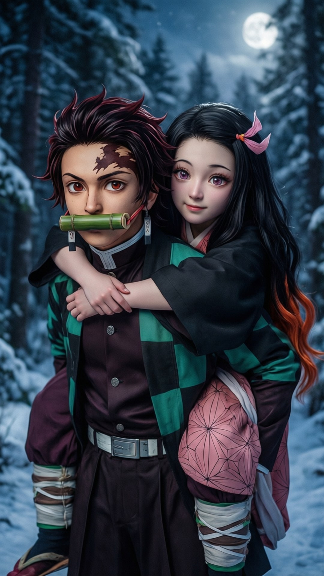 Tanjiro Nezuko'yu Taşıyor Duvar Kağıdı