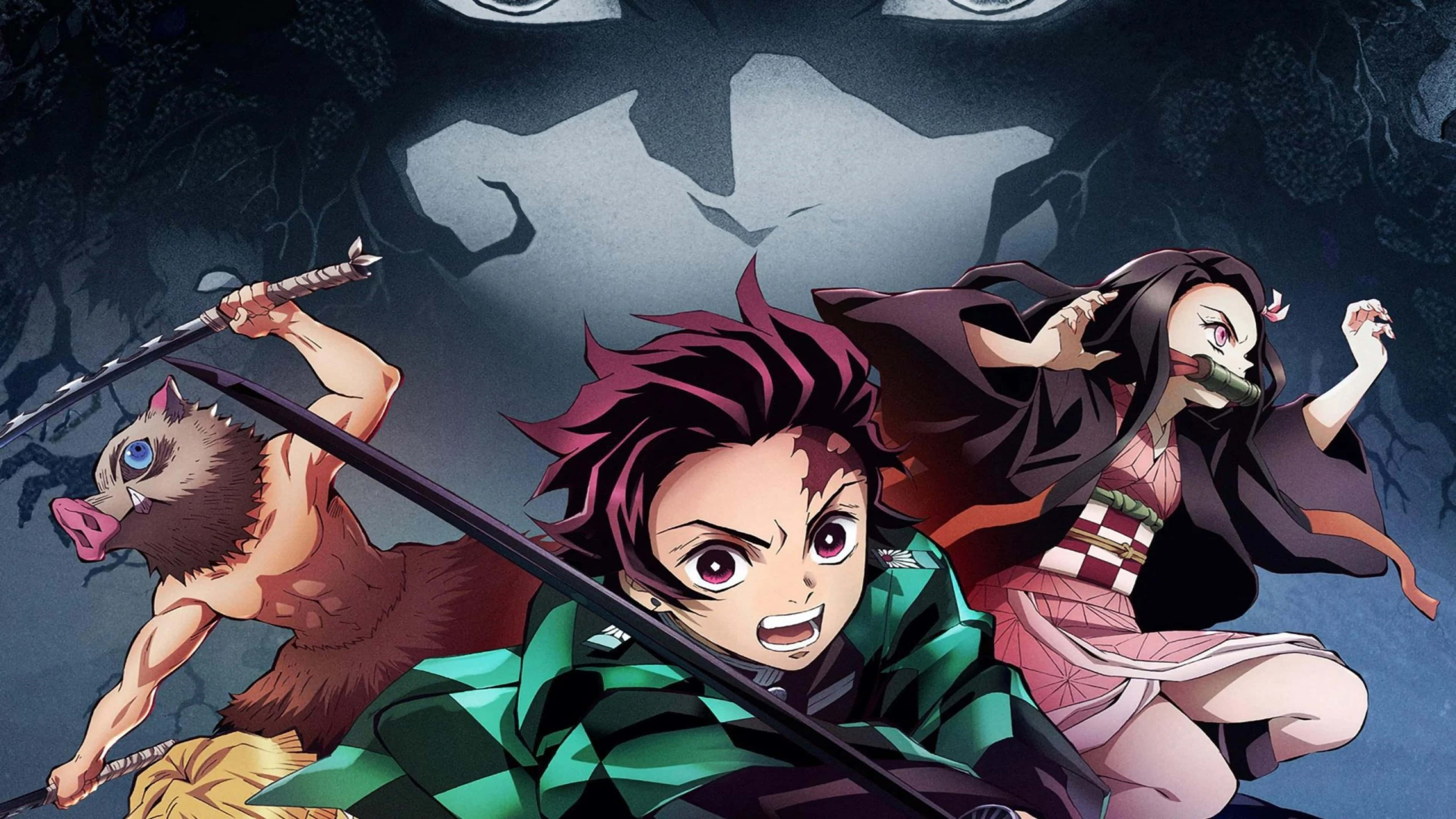 Tanjiro ve Demon Slayer Birliği'ne katılarak insanlığı tehdit eden kötülüğü yen Duvar Kağıdı