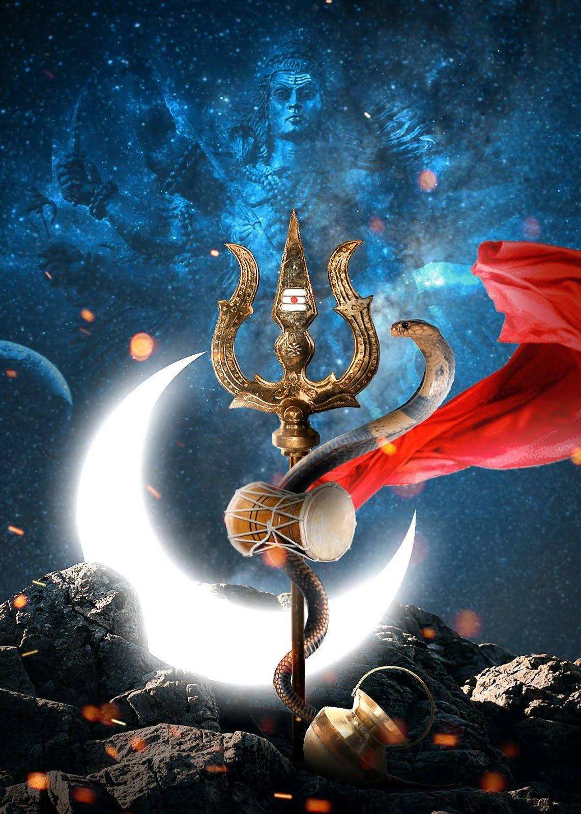 Tanrı Mobil Shiva Sembolizmi Trident Vasuki Duvar Kağıdı