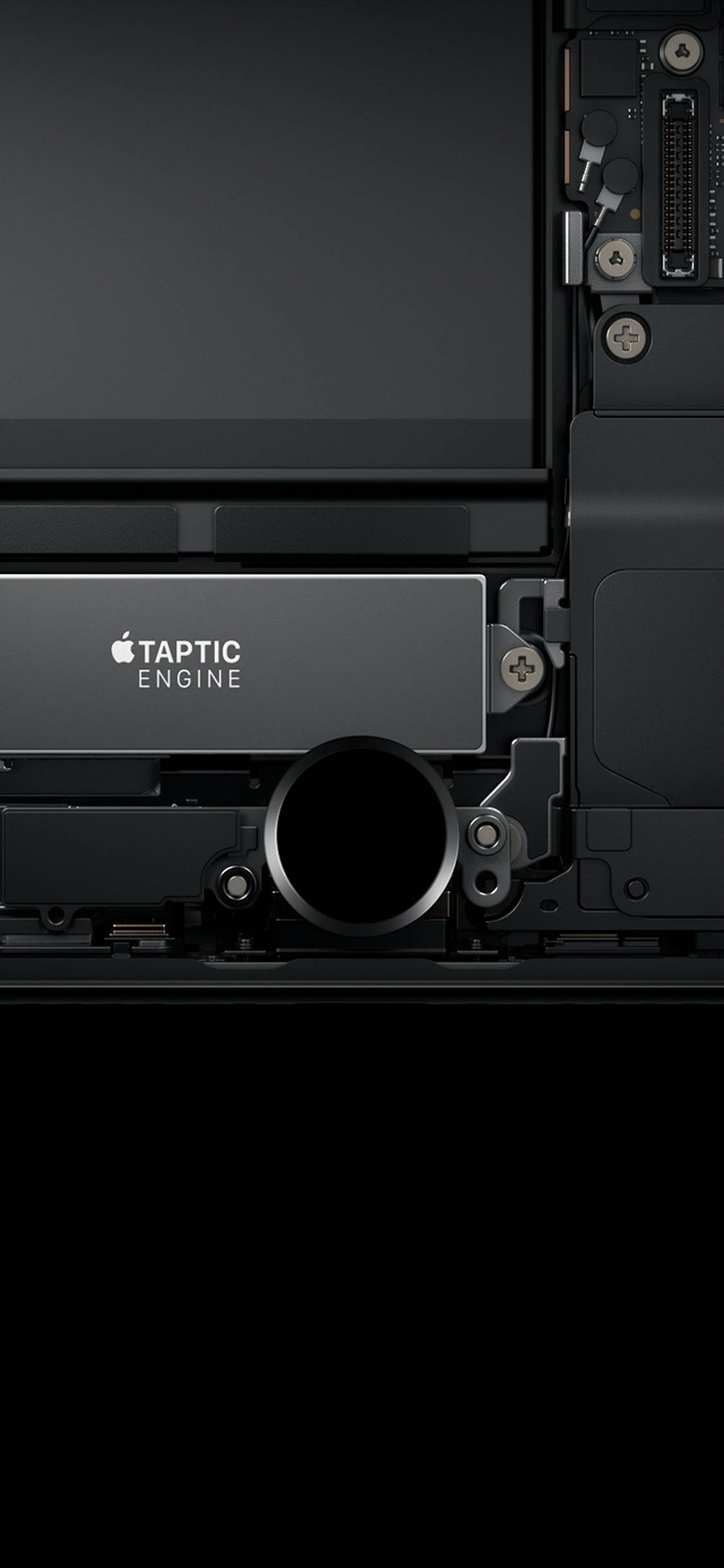 Taptic Engine Minimal Koyu iPhone Duvar Kağıdı