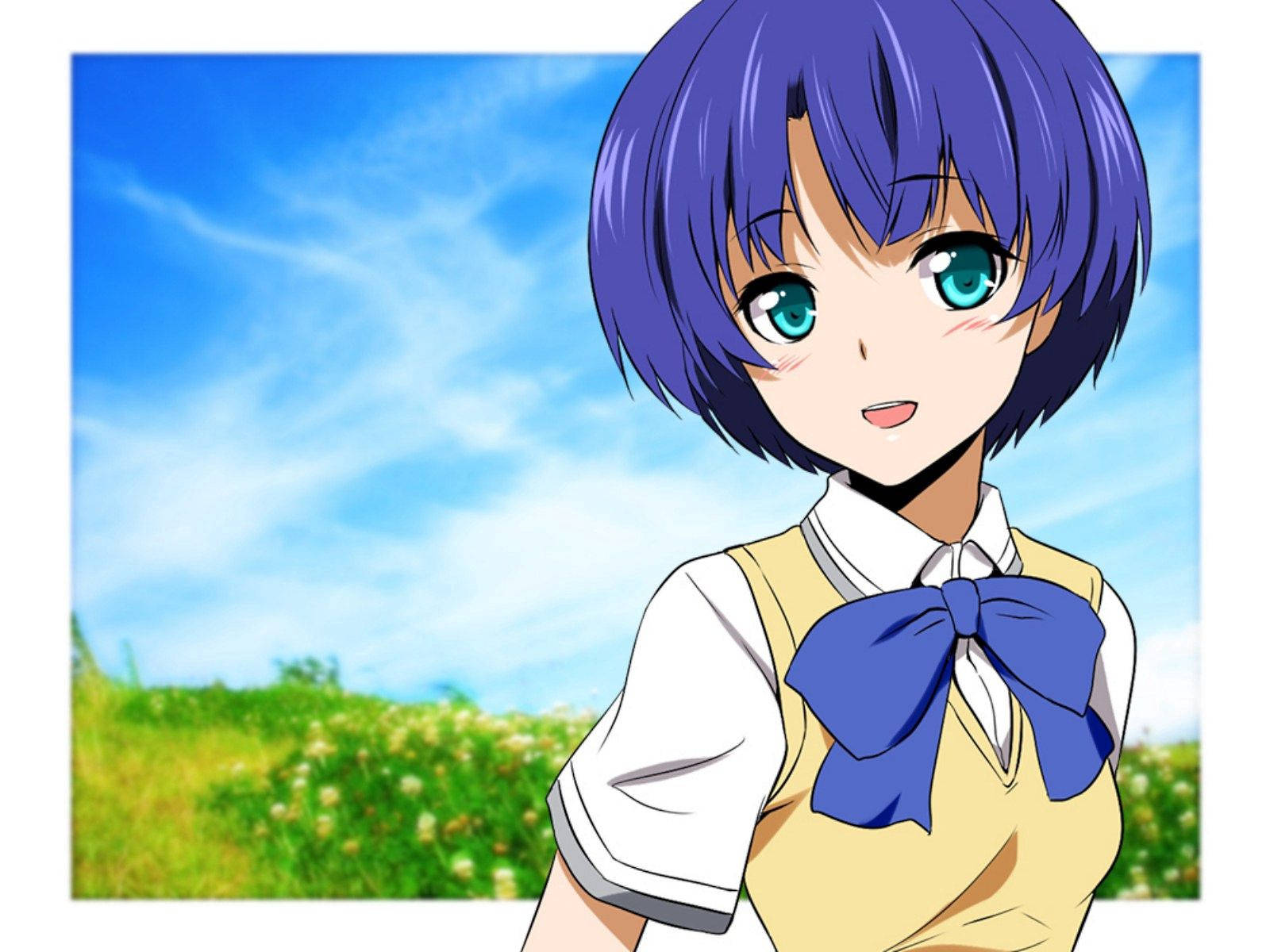 Tarlada Sevimli Anime Kızı Duvar Kağıdı