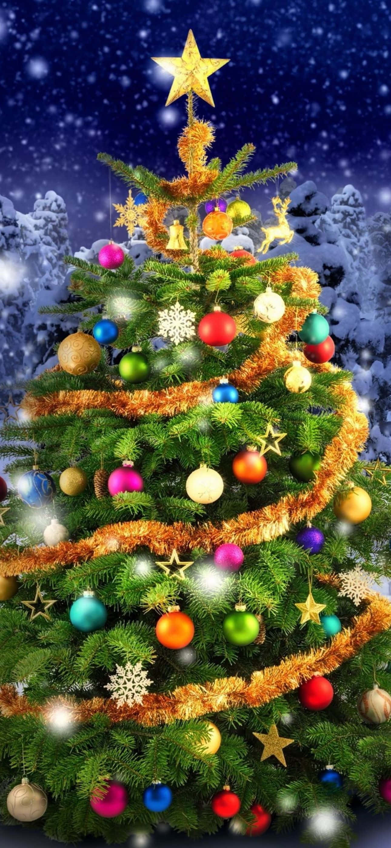 Tatil sezonunun neşesini bu güzel Noel temalı iPhone arka planıyla ifade edin Duvar Kağıdı