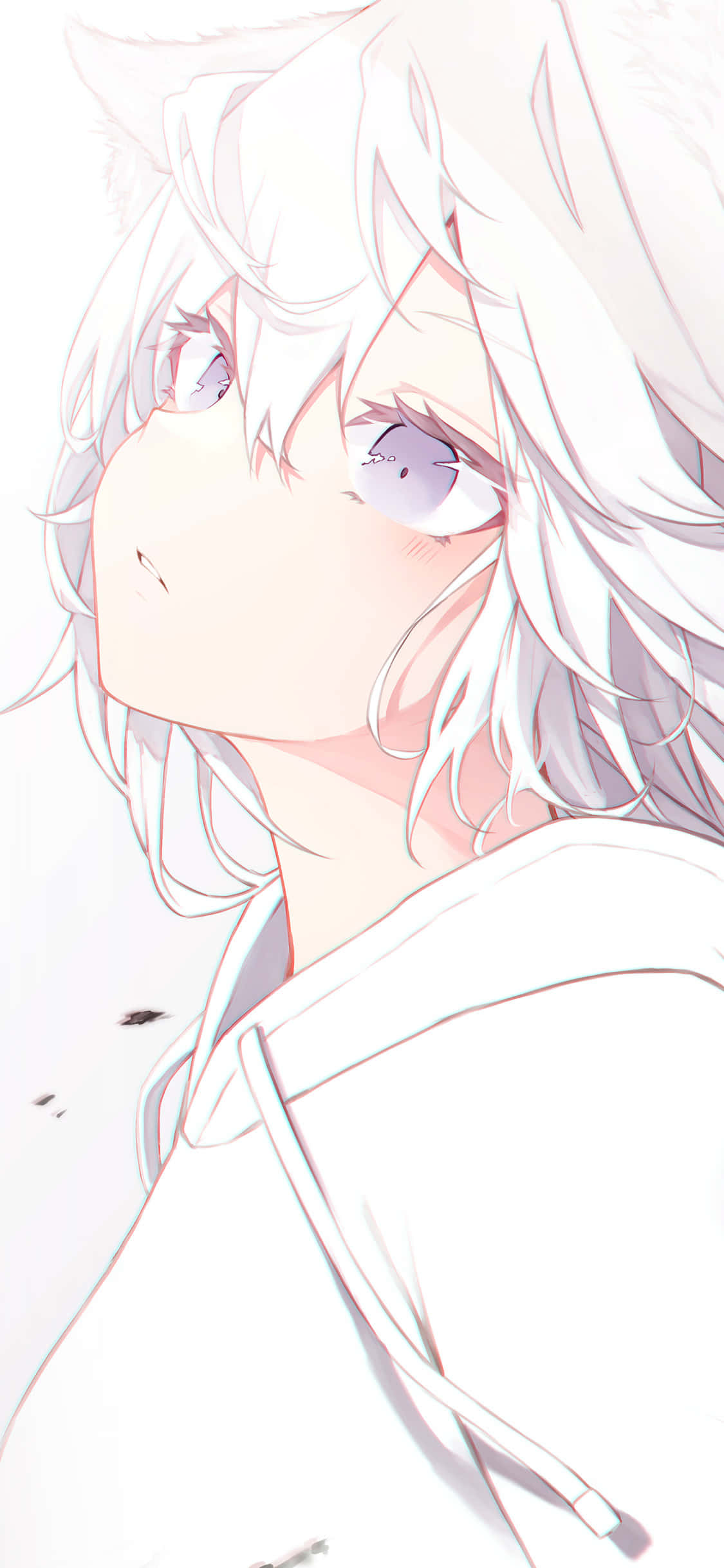 Tatlı Anime Beyaz Kız Duvar Kağıdı