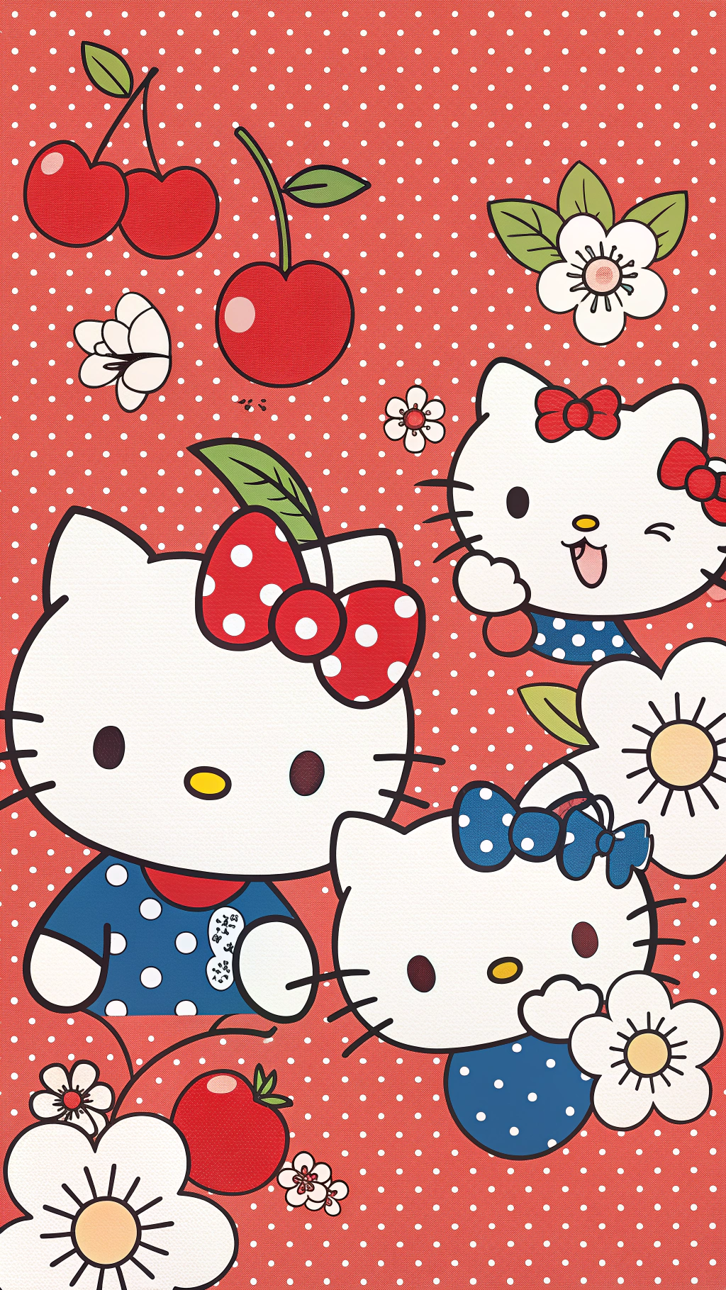 Tatlı Hello Kitty Eğlencesi Duvar Kağıdı