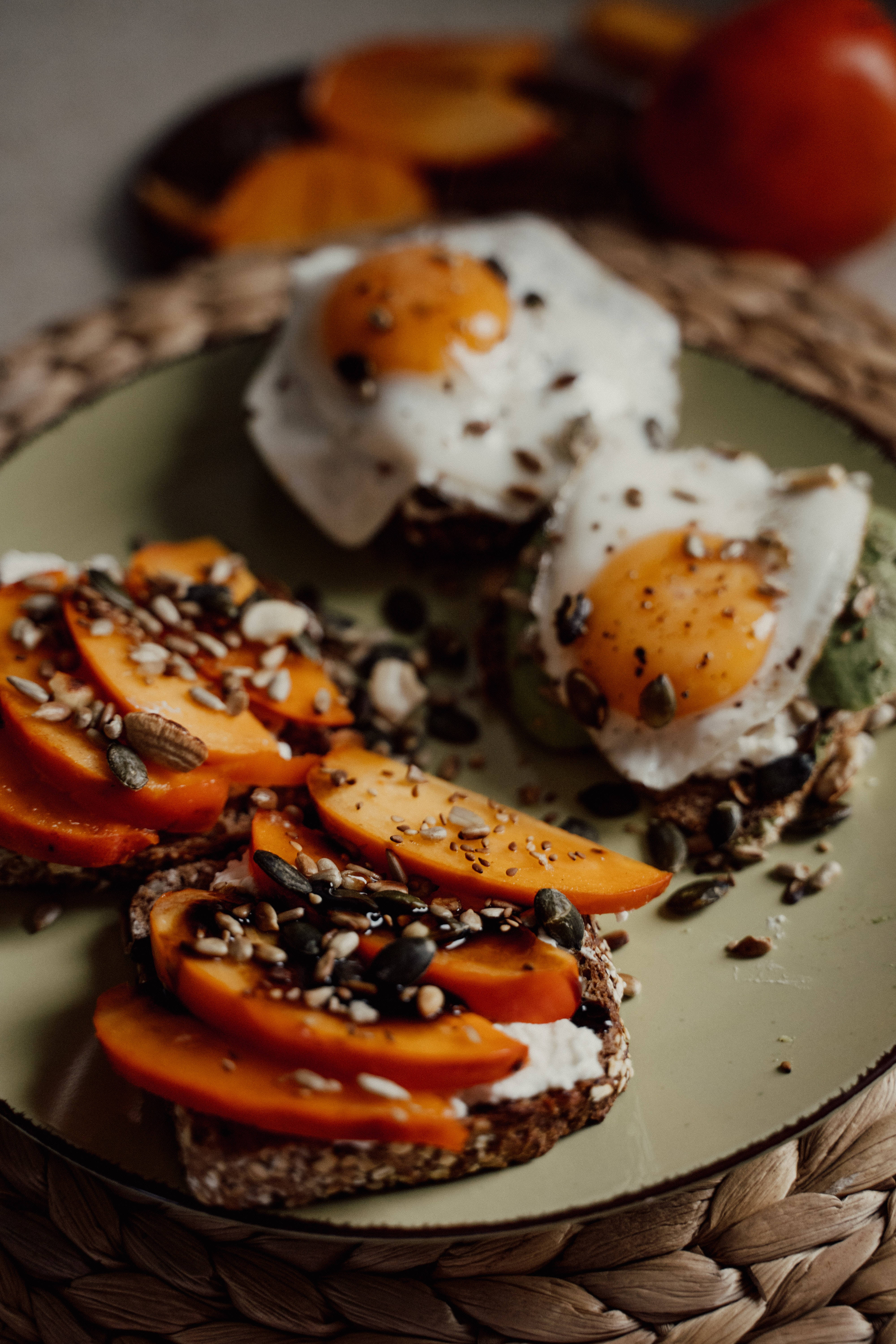 Tatlı Patates Tostlu Kahvaltı Yumurtaları Duvar Kağıdı