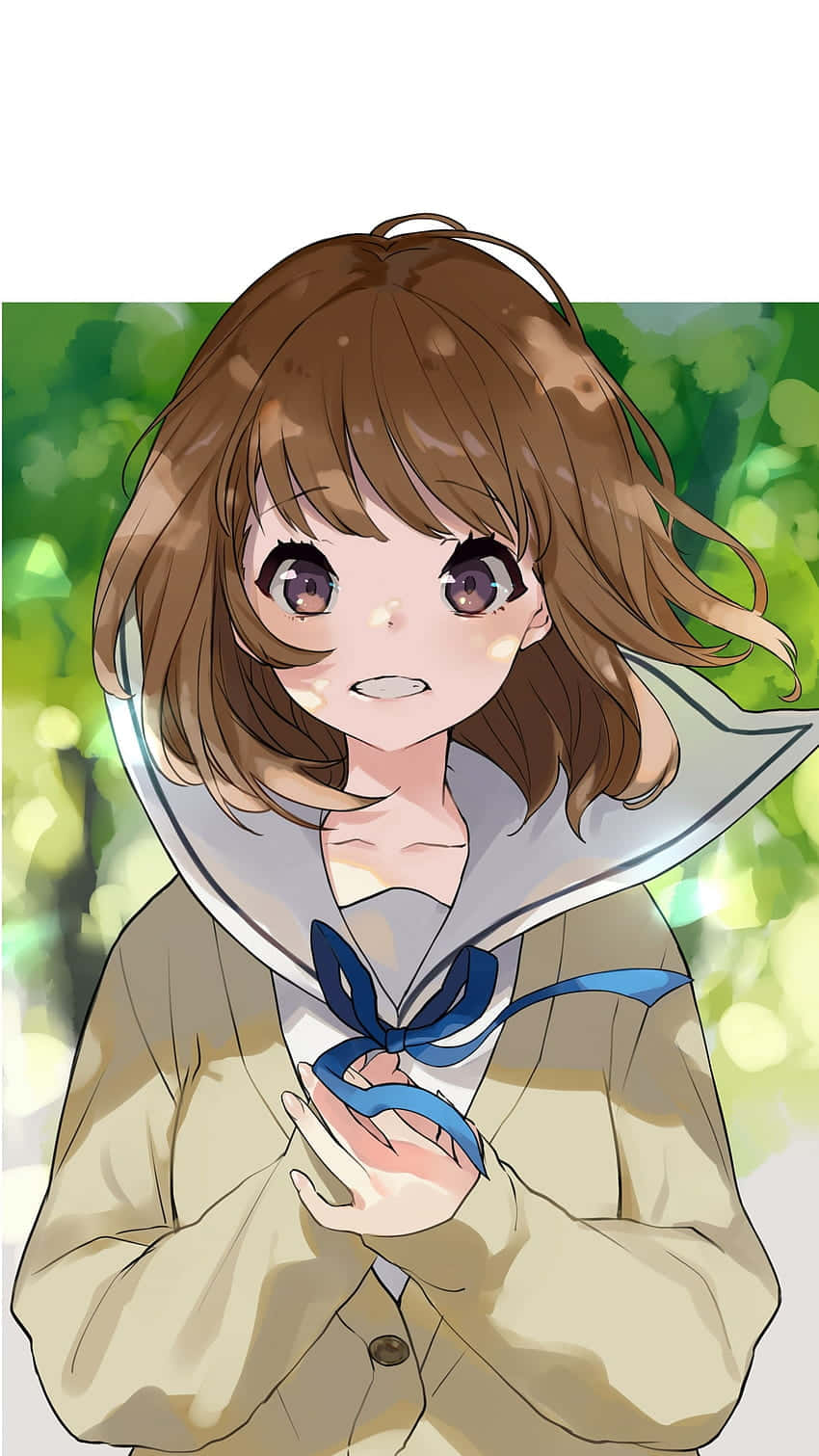 Tatlı Anime Okul Kızı Profil Fotoğrafı TikTok İçin Duvar Kağıdı