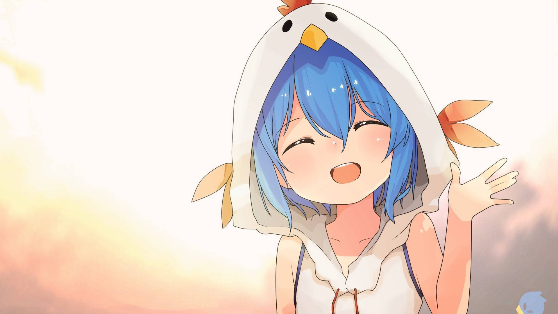 Tavuk Anime Kızı Kapüşonlu Duvar Kağıdı