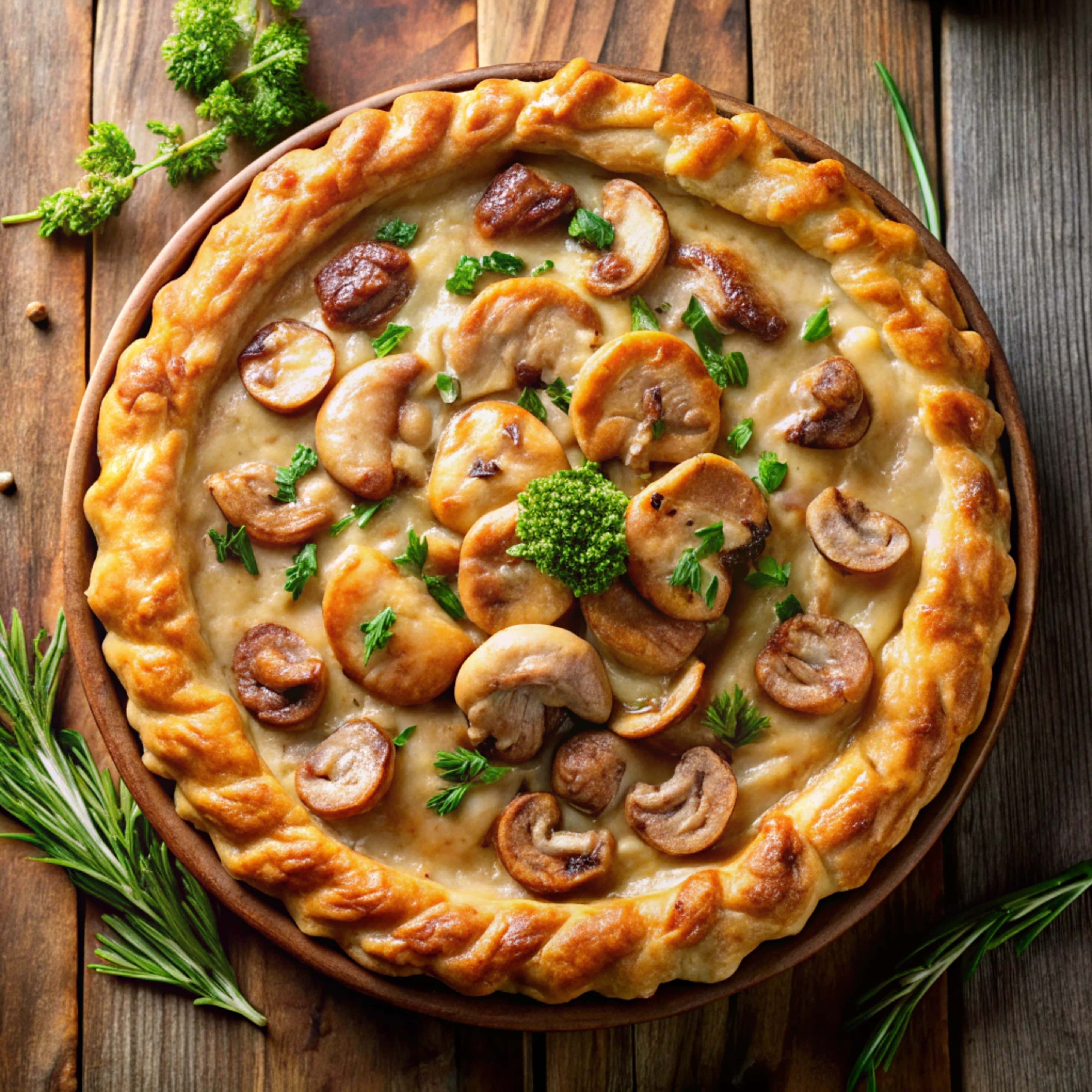 Tavuklu ve Mantarlı Turta ile Börek Duvar Kağıdı
