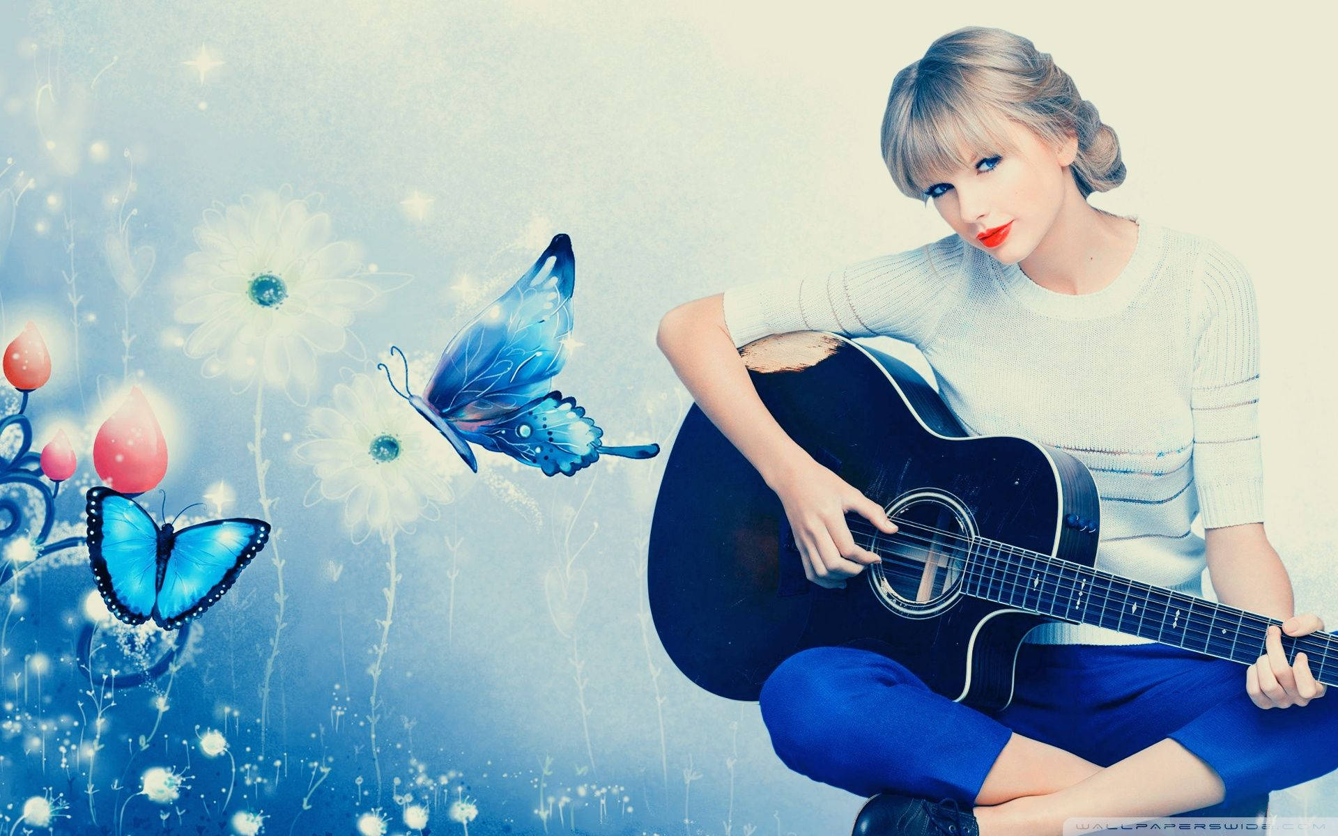 Taylor Swift Gitarda Coşuyor Duvar Kağıdı